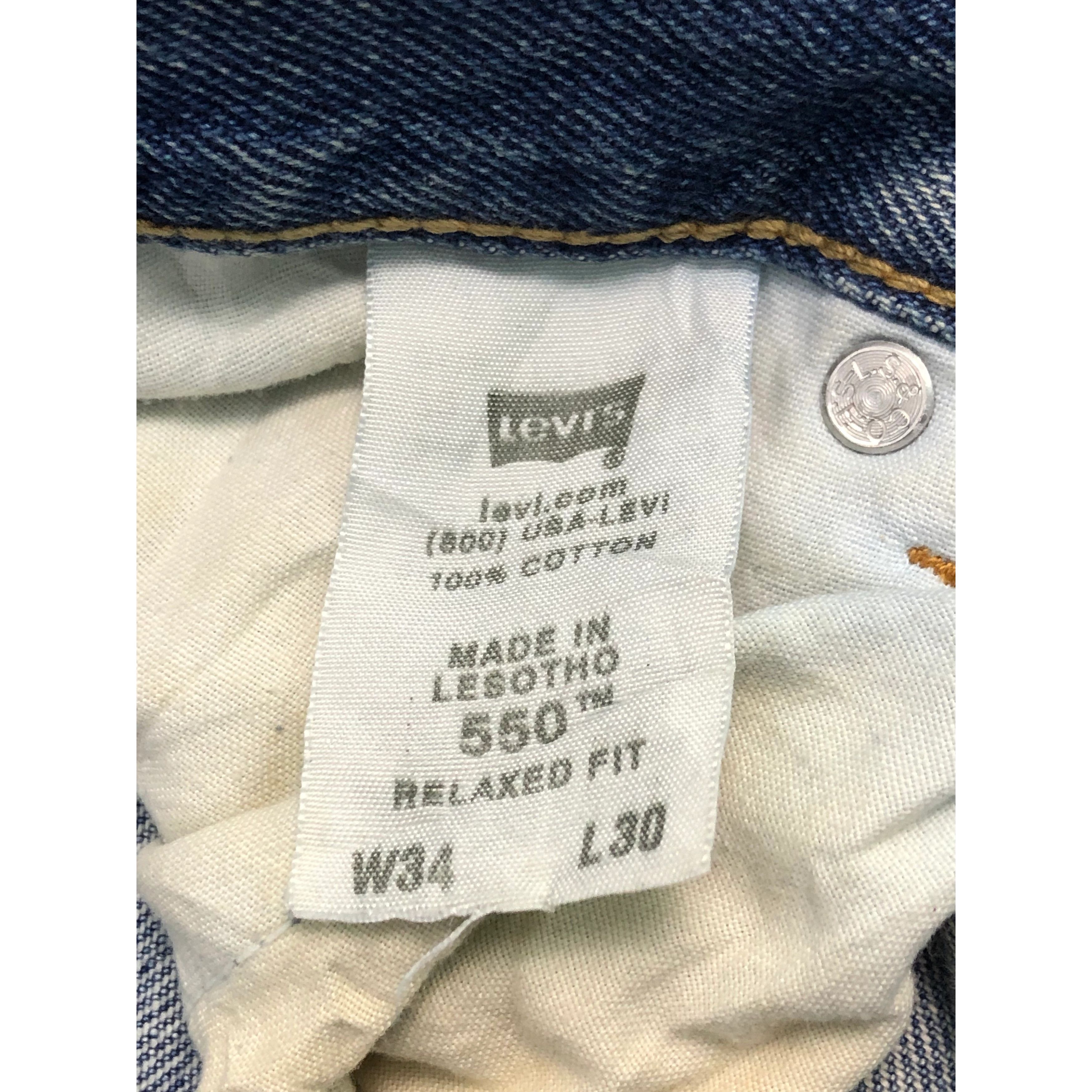 Levi's Vintage Levis 550 Relaxed Fit Dirty Wash Denim DP0353 Size US 36 / EU 52 - 7 Thumbnail