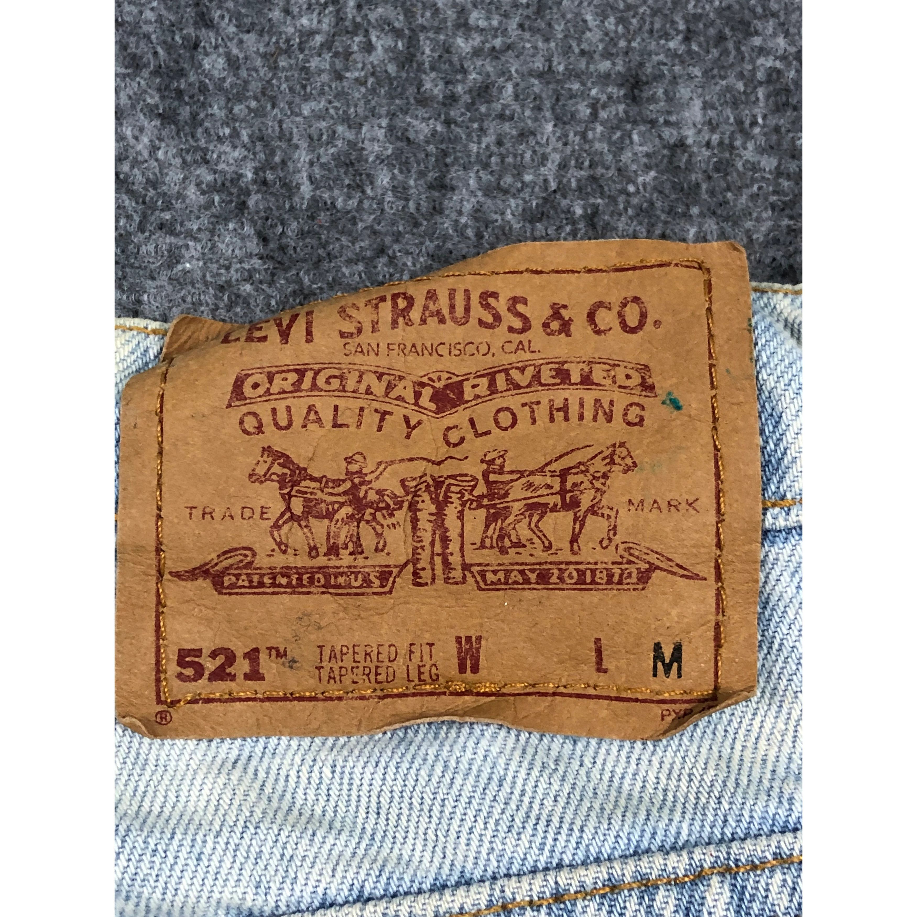 Levi's Vintage 90s Levis 521 Lightwash Tapered Fit Denim DP0238 Size US 31 - 5 Thumbnail