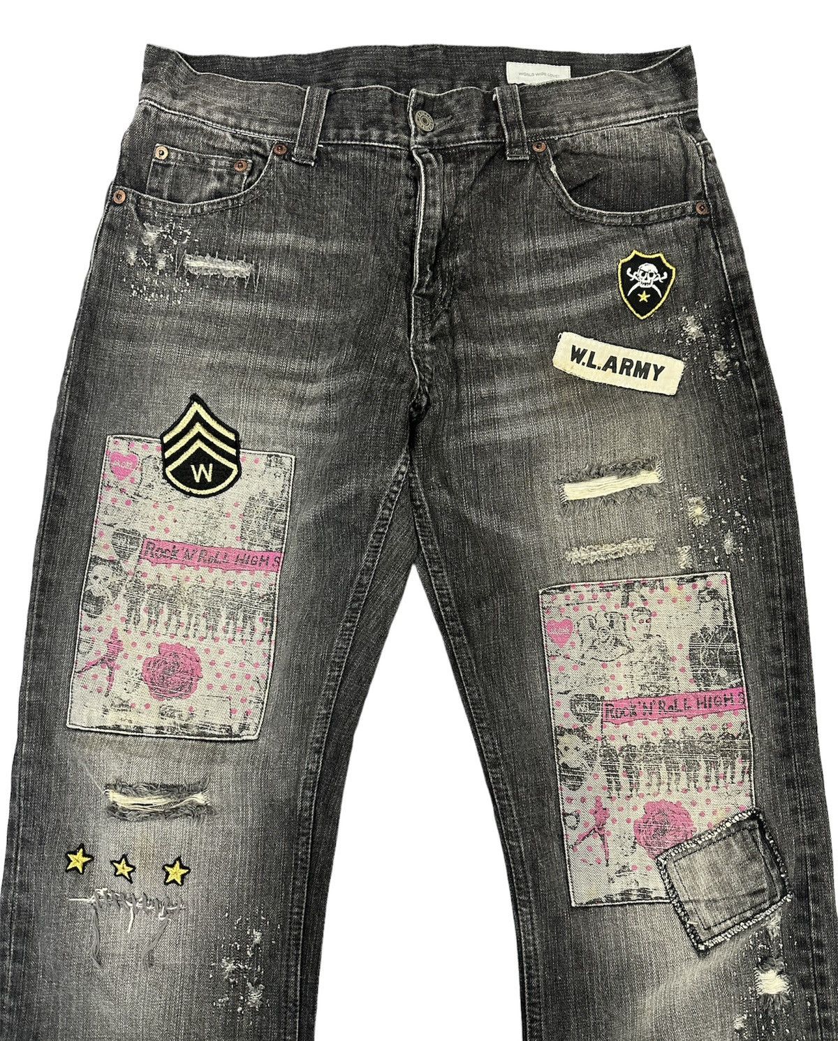 Beauty Beast × Hysteric Glamour × Japanese Brand Rare WWL Distressed & Patchworks Jeans Size US 32 / EU 48 - 5 Thumbnail