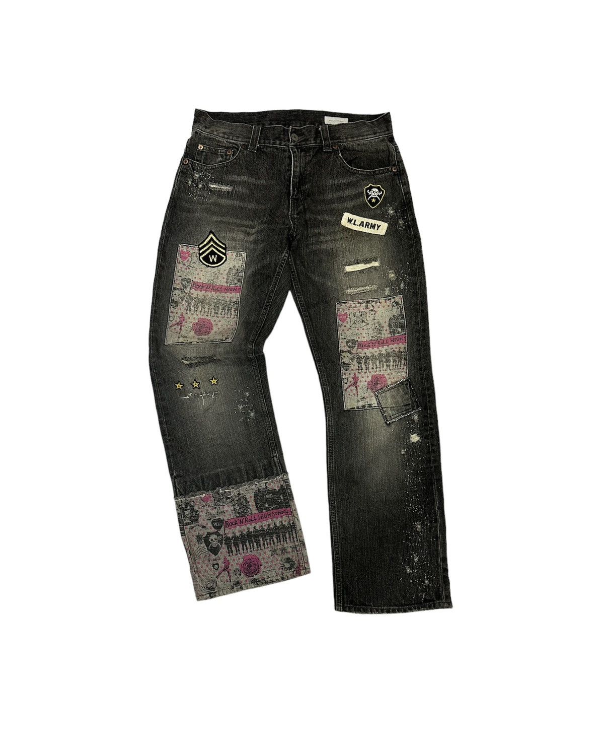 Beauty Beast × Hysteric Glamour × Japanese Brand Rare WWL Distressed & Patchworks Jeans Size US 32 / EU 48 - 1 Thumbnail