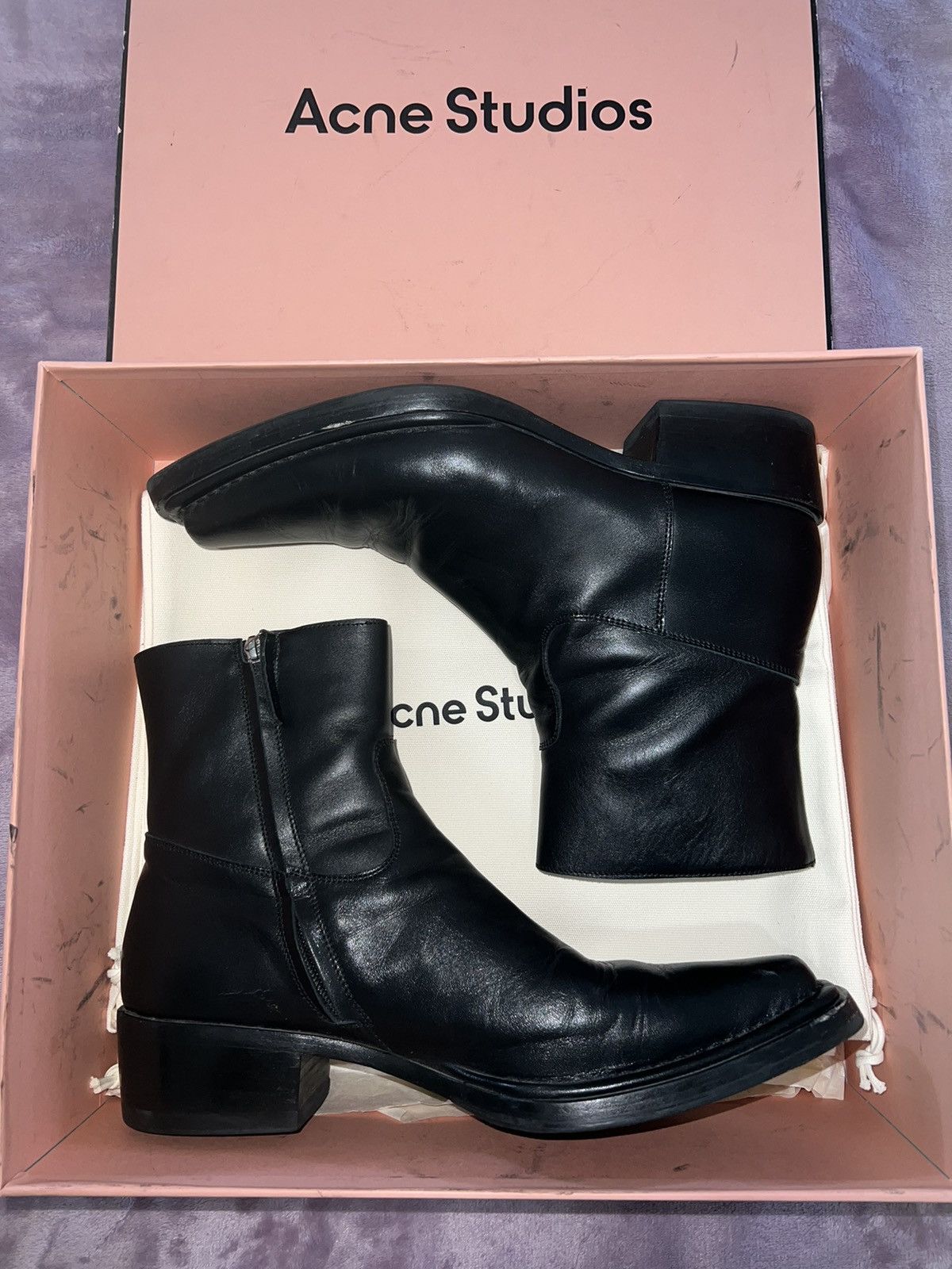 Acne Studios Acne Studio Square Toe Zip Boots | Grailed