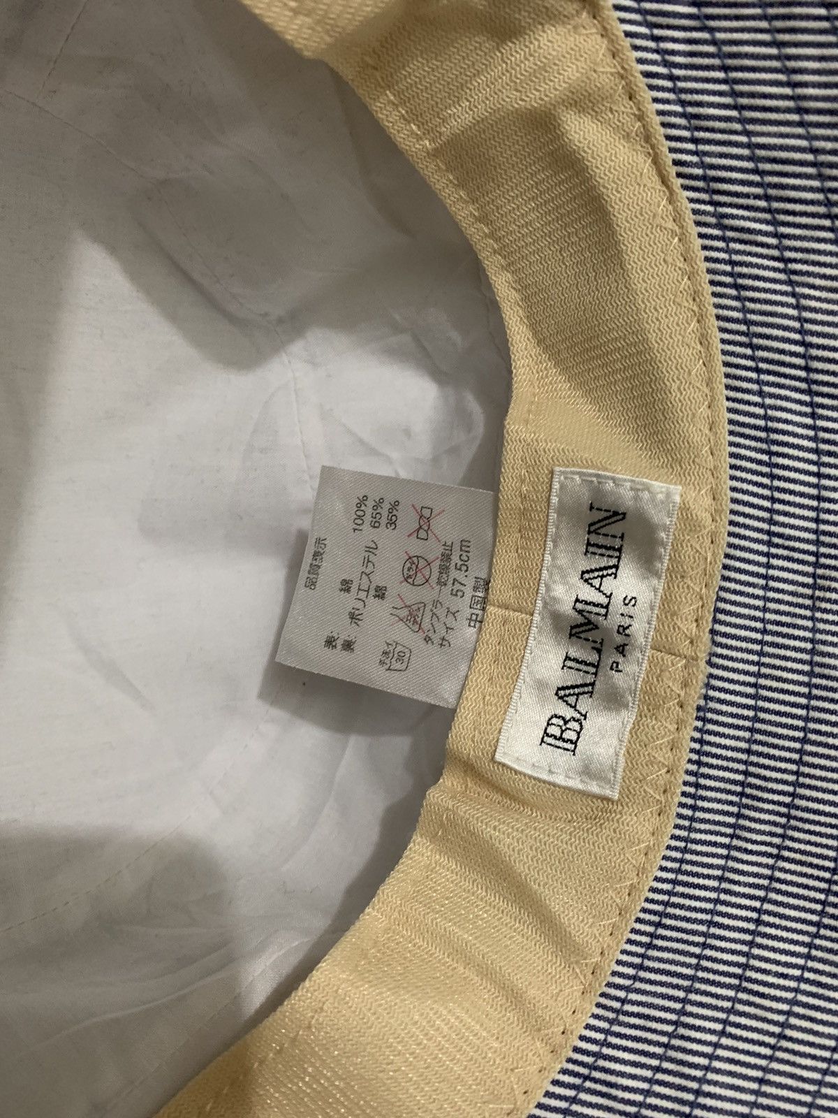 Balmain × Vintage Balmain Paris Stripe Bucket Hat Size ONE SIZE - 4 Thumbnail