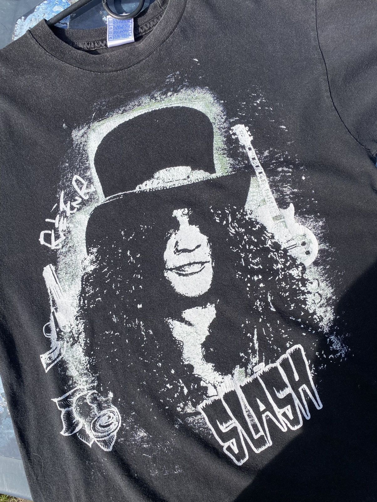 Band Tees Vintage SLASH from GUNS N ROSES Faded Band T Shirt Medium Size US M / EU 48-50 / 2 - 3 Thumbnail