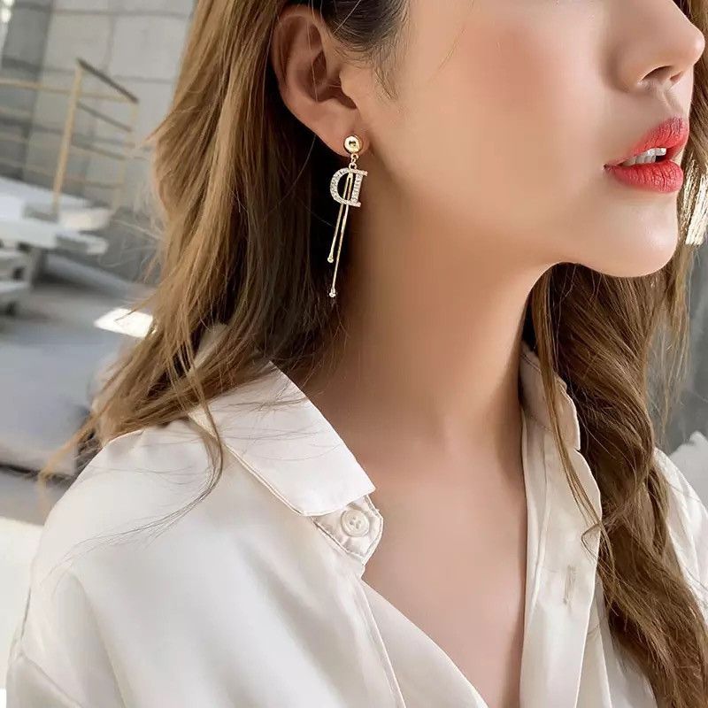 Jewelry Classic D letter Dangle Earring Size ONE SIZE - 3 Thumbnail