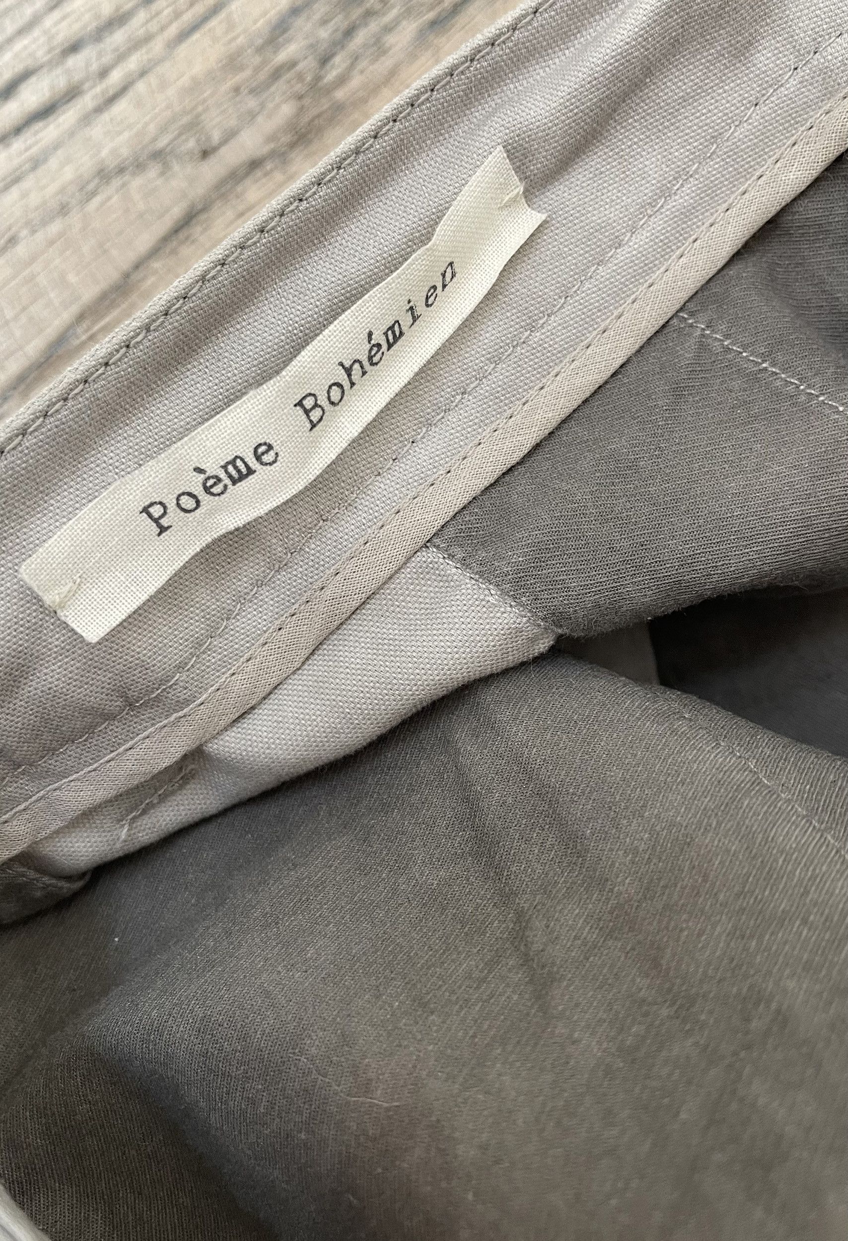 Poeme Bohemien Poème Bohémien Light Grey Washed Cotton Patch Pocket Pants Size US 32 / EU 48 - 7 Thumbnail
