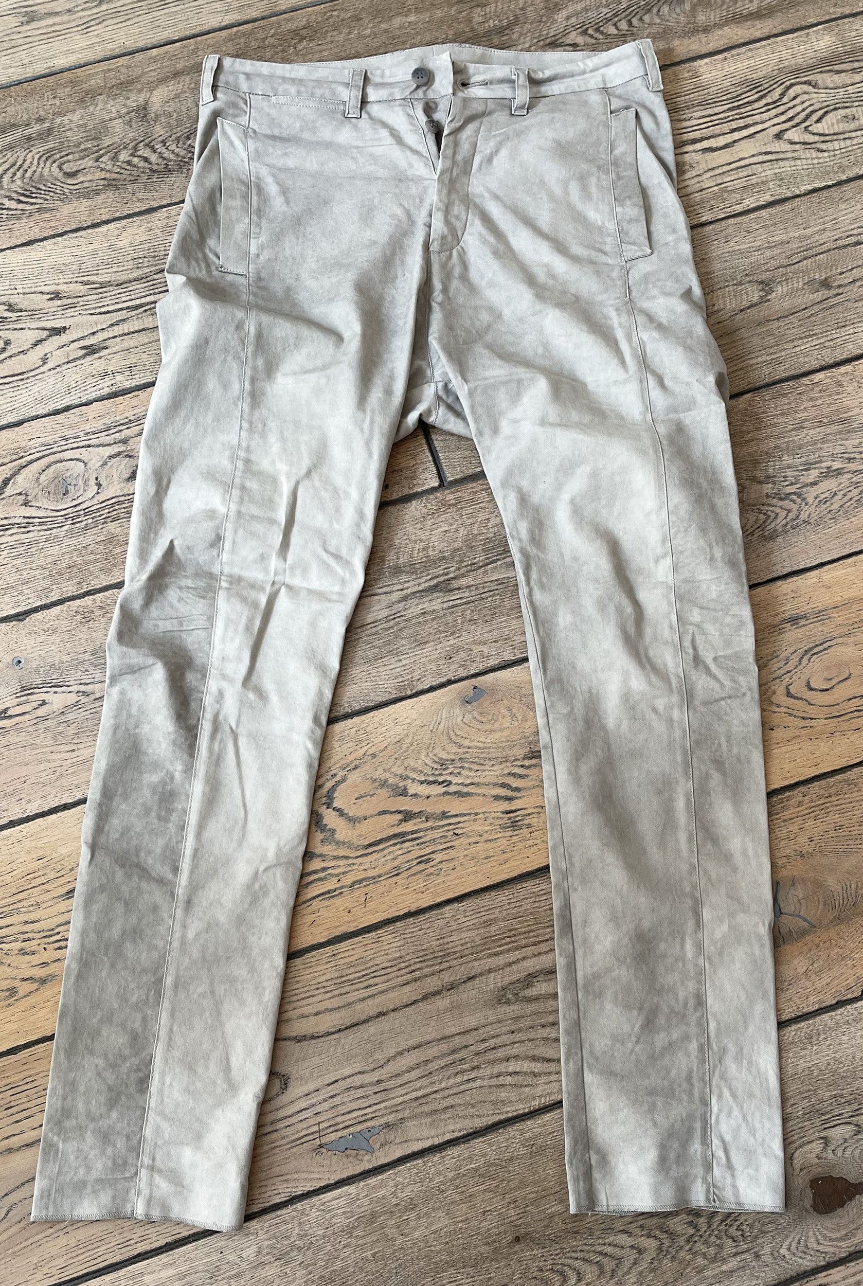 Poeme Bohemien Poème Bohémien Light Grey Washed Cotton Patch Pocket Pants Size US 32 / EU 48 - 1 Thumbnail