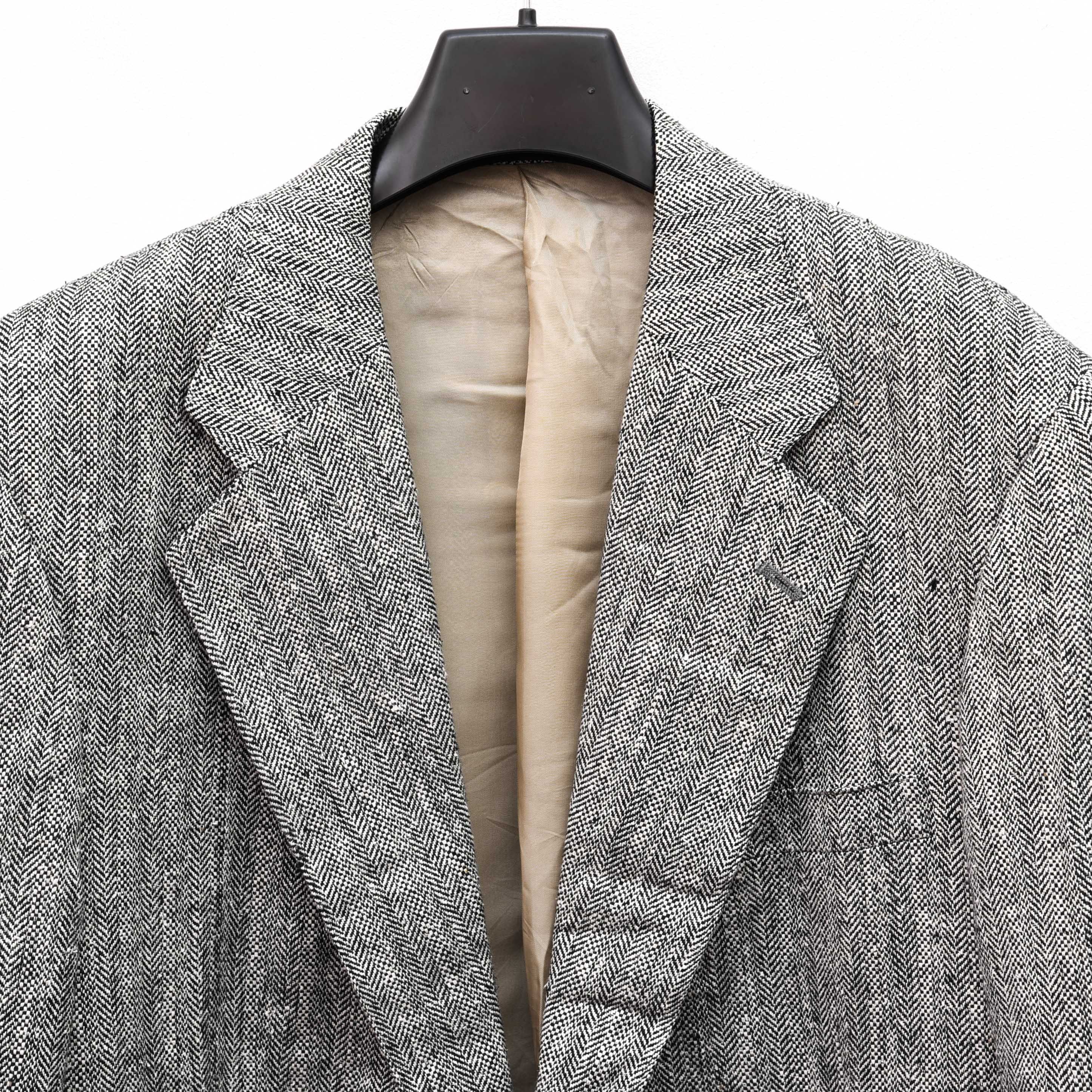Club Room CLUB ROOM Silk Blazer Herringbone Tweed Coat Jacket Suit Size 42R - 2 Thumbnail