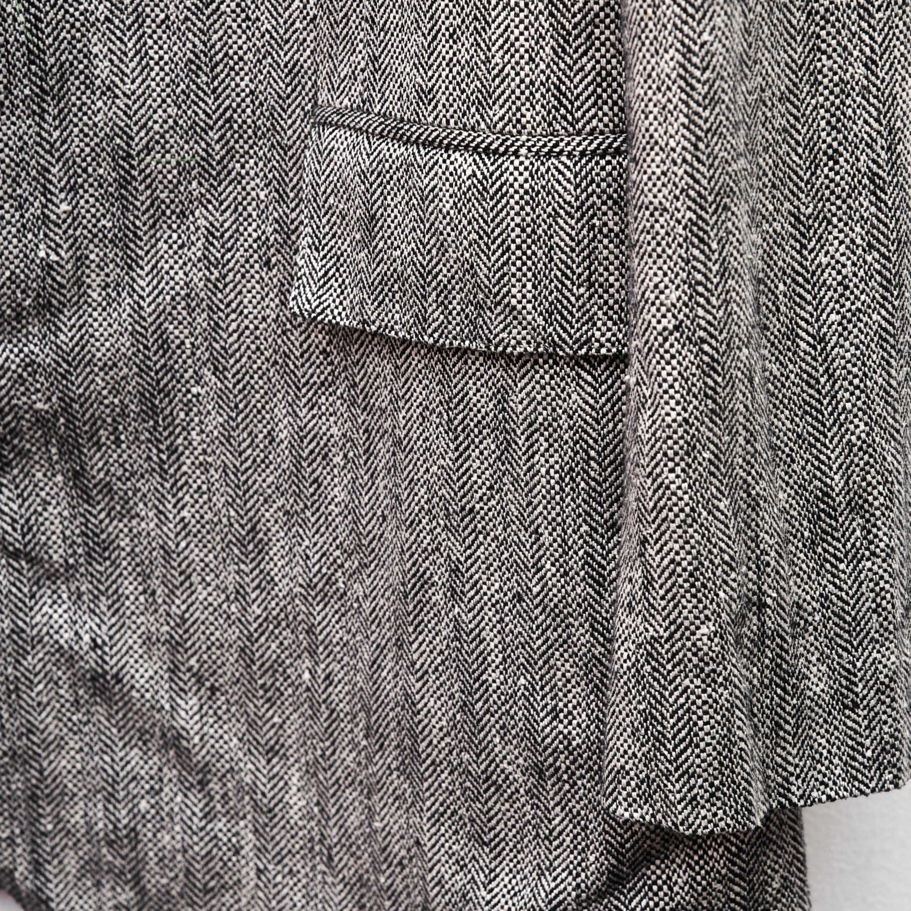 Club Room CLUB ROOM Silk Blazer Herringbone Tweed Coat Jacket Suit Size 42R - 3 Thumbnail