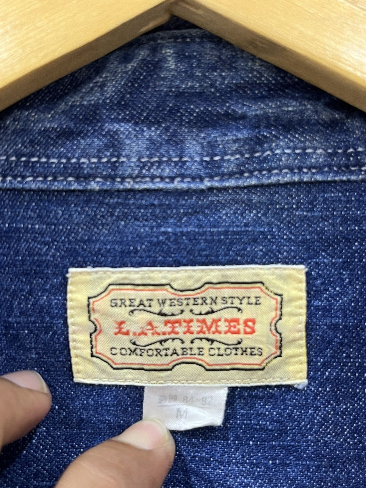 Japanese Brand (ii). L.A TIMES WESTERN COLAR JEANS SHIRT Size US M / EU 48-50 / 2 - 5 Thumbnail