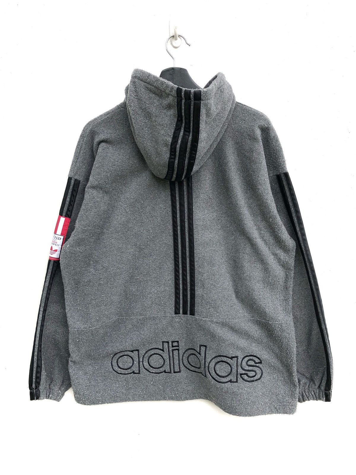 Adidas × Descente Vintage 90s Adidas Trefoil Fleece Hoodie Sweatshirt Size US M / EU 48-50 / 2 - 2 Thumbnail