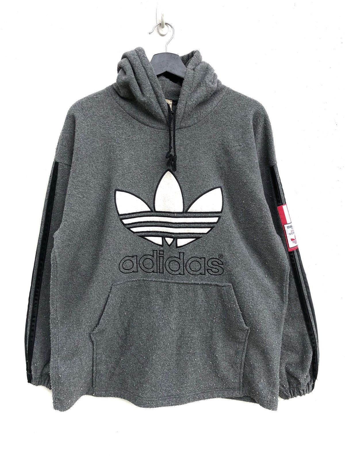 Adidas × Descente Vintage 90s Adidas Trefoil Fleece Hoodie Sweatshirt Size US M / EU 48-50 / 2 - 1 Thumbnail