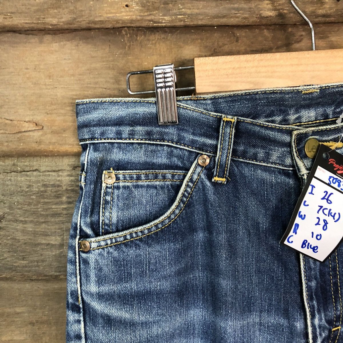 Lee Lee Blue vintage Distressed Denim Pants #5038 Size US 30 / EU 46 - 4 Thumbnail