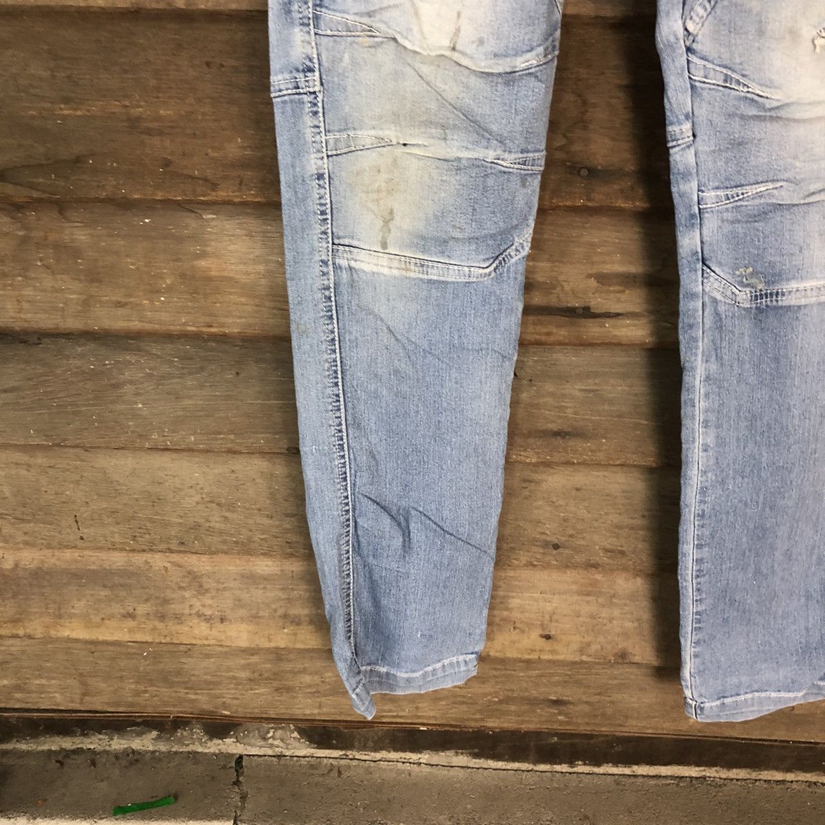 Japanese Brand Tora Blue thrashed dirty Distressed Denim Pants #5128 Size US 32 / EU 48 - 8 Thumbnail