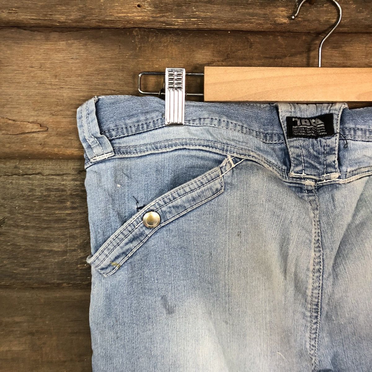 Japanese Brand Tora Blue thrashed dirty Distressed Denim Pants #5128 Size US 32 / EU 48 - 14 Thumbnail