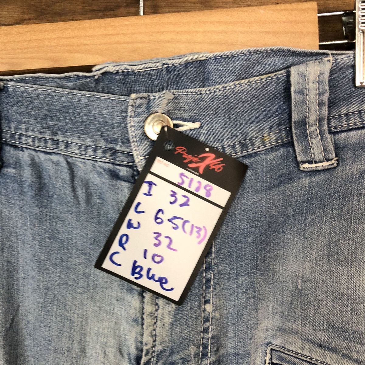 Japanese Brand Tora Blue thrashed dirty Distressed Denim Pants #5128 Size US 32 / EU 48 - 10 Thumbnail