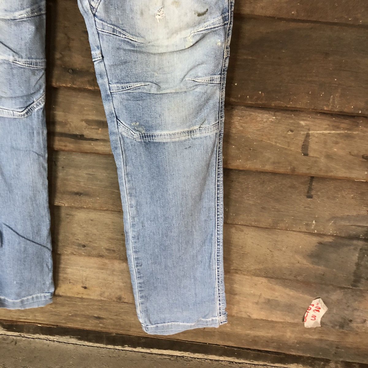Japanese Brand Tora Blue thrashed dirty Distressed Denim Pants #5128 Size US 32 / EU 48 - 9 Thumbnail