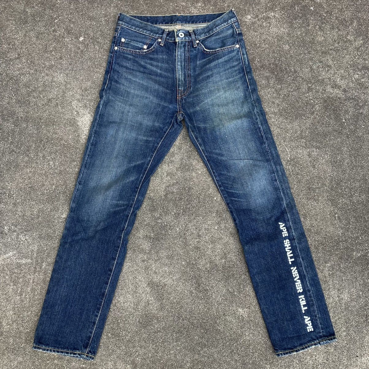 Bape VINTAGE BAPE DENIM JEANS COLLEGE LOGO and ASNKA LETTER Size US 29 - 2 Thumbnail