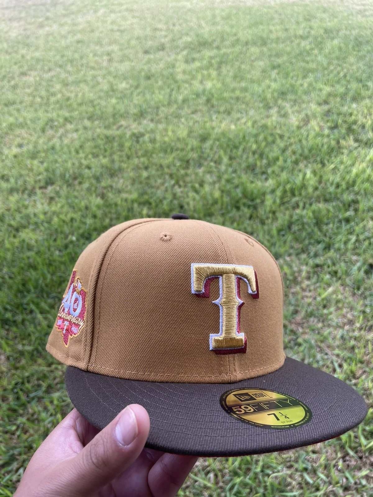 Exclusive Texas Rangers 40th Anniversary retailer New Era Golden Glove TwoTone 7 1/4