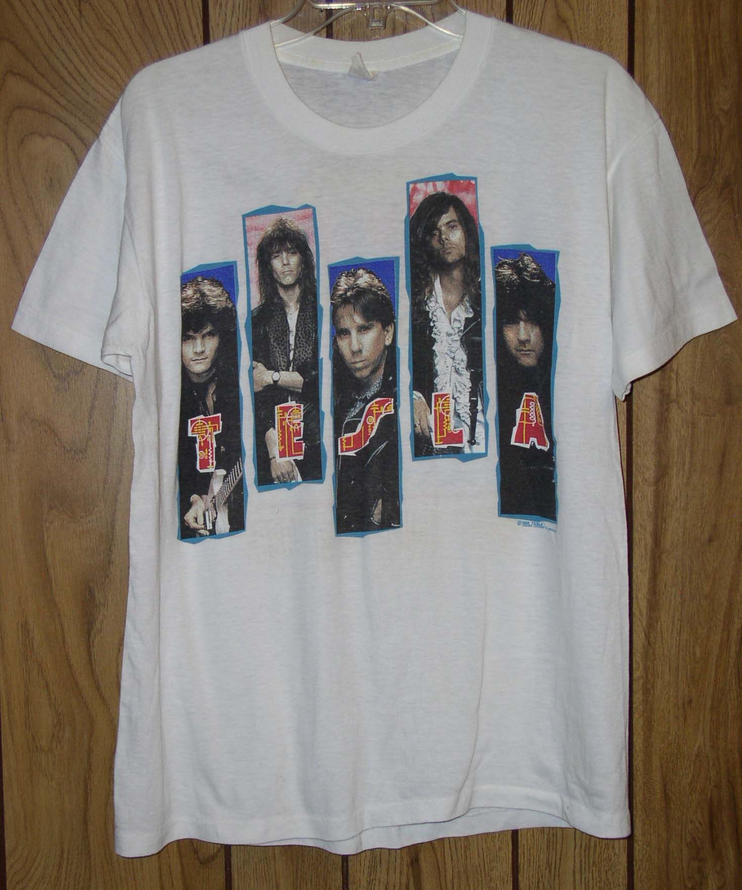 Tesla Concert Shirt Vintage 1989 Hang Tough Handtex Tag