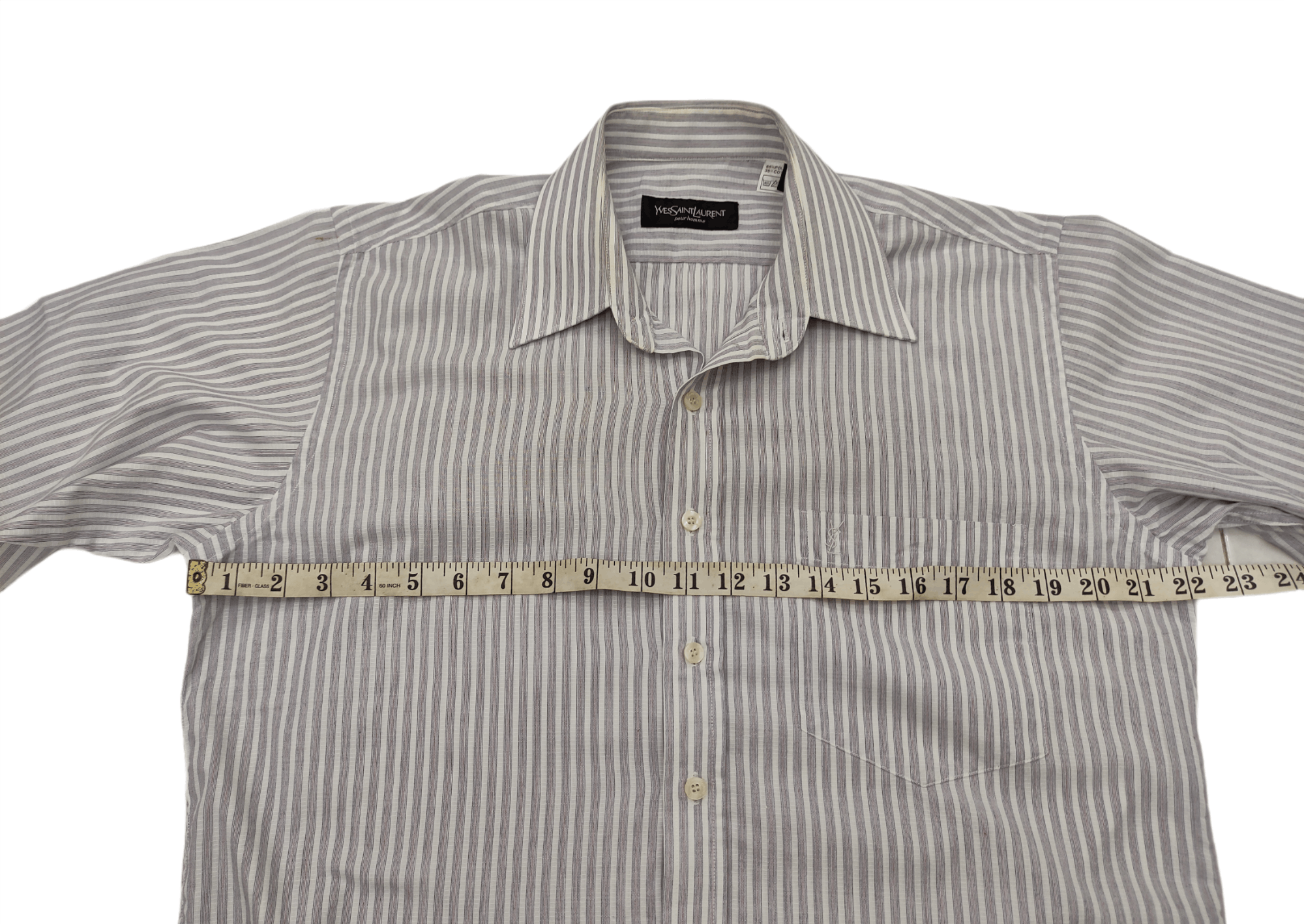 Vintage × Yves Saint Laurent Vintage 3x Yves Saint Laurent White And Stripes Shirts Size US M / EU 48-50 / 2 - 13 Thumbnail
