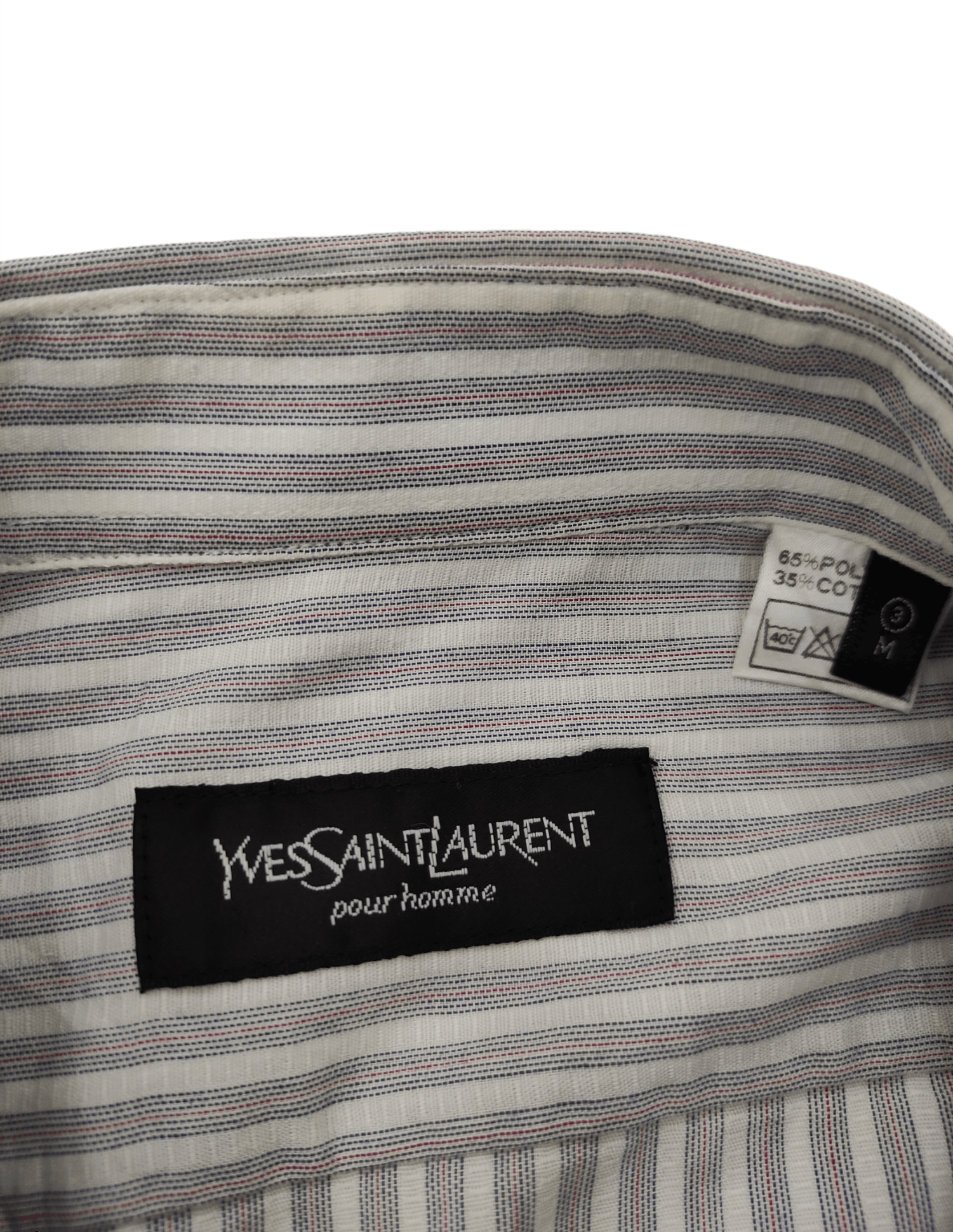 Vintage × Yves Saint Laurent Vintage 3x Yves Saint Laurent White And Stripes Shirts Size US M / EU 48-50 / 2 - 12 Thumbnail