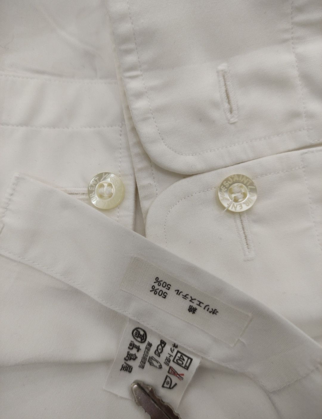 Vintage × Yves Saint Laurent Vintage 3x Yves Saint Laurent White And Stripes Shirts Size US M / EU 48-50 / 2 - 8 Thumbnail