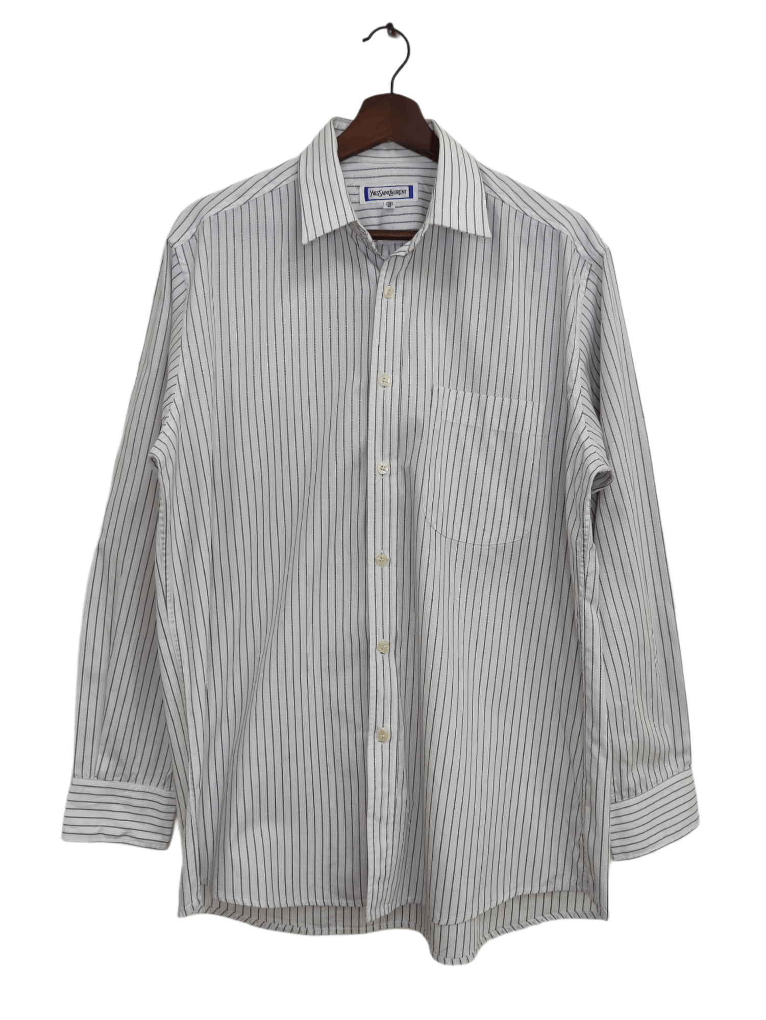 Vintage × Yves Saint Laurent Vintage 3x Yves Saint Laurent White And Stripes Shirts Size US M / EU 48-50 / 2 - 15 Thumbnail