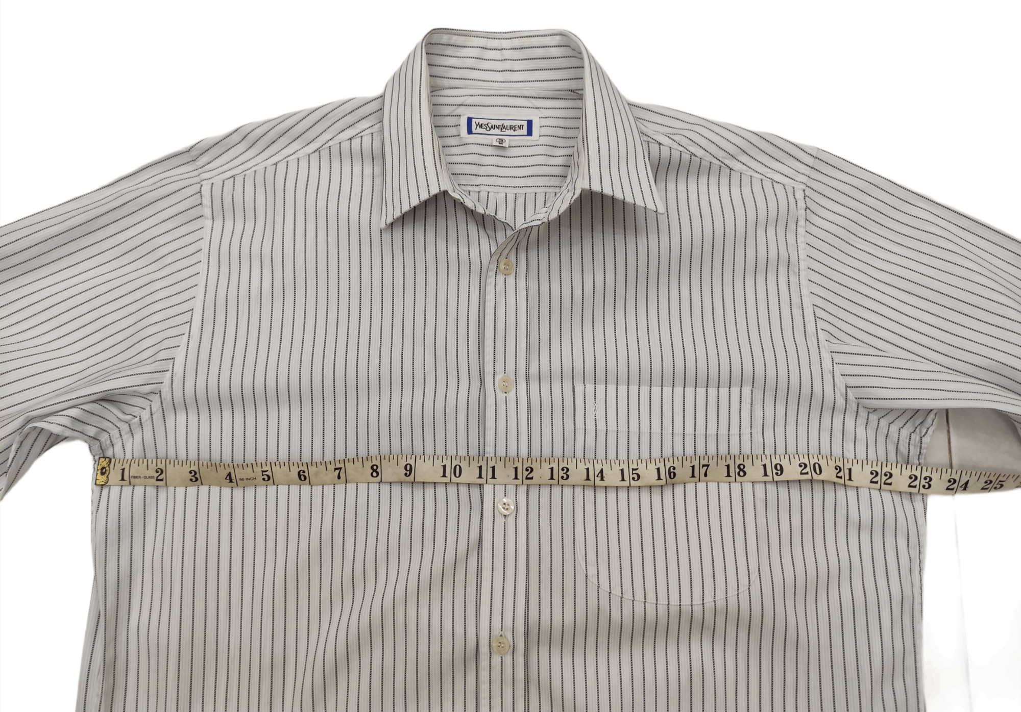 Vintage × Yves Saint Laurent Vintage 3x Yves Saint Laurent White And Stripes Shirts Size US M / EU 48-50 / 2 - 18 Thumbnail
