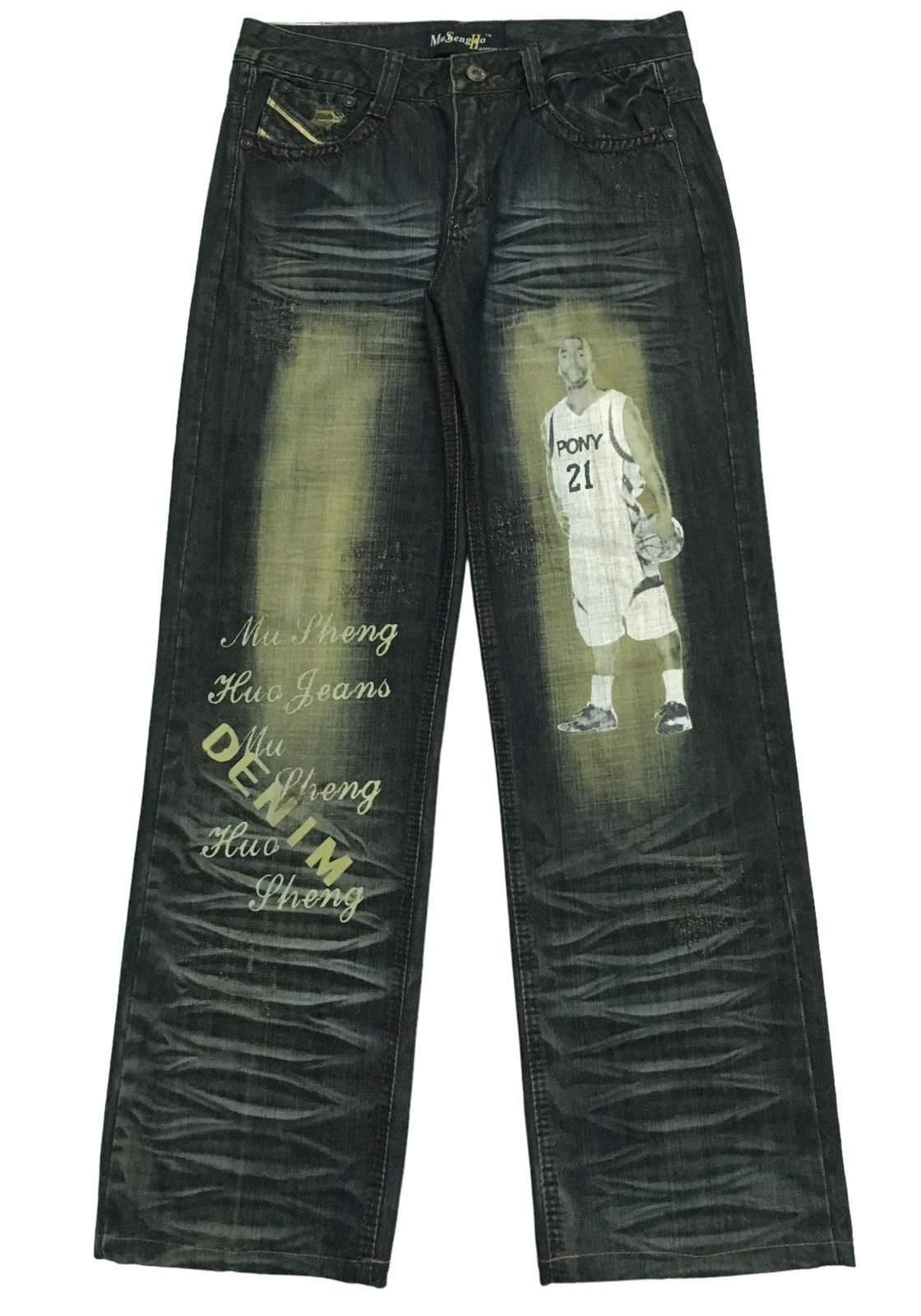 If Six Was Nine × Japanese Brand × Le Grande Bleu (L.G.B.) Rare Design Vintage Japanese Brand Musenghuo Jeans 2000s Size US 34 / EU 50 - 1 Thumbnail