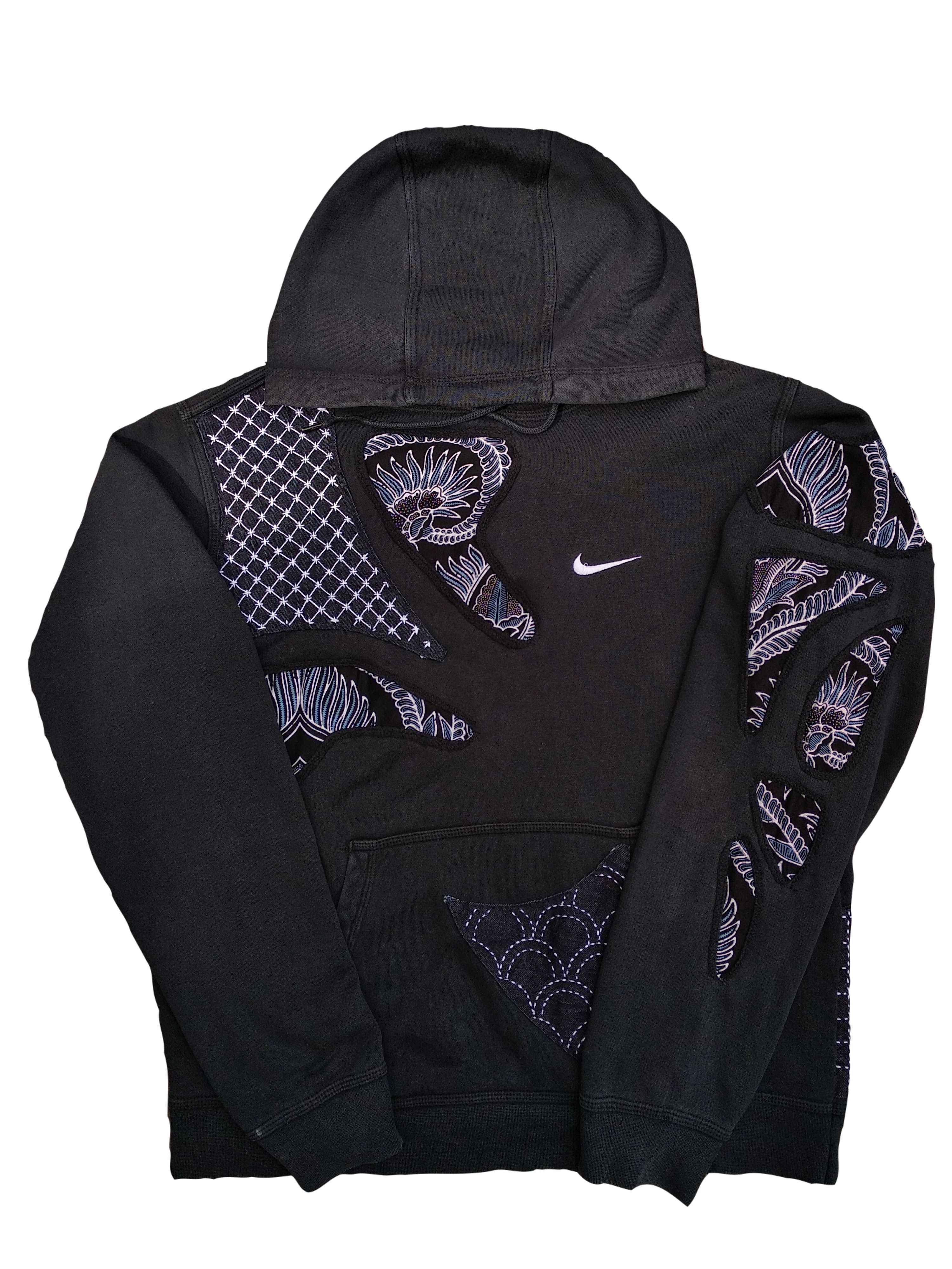 Nike Nike Small Swoosh Hoodie Custom Japanese Sashiko Size US L / EU 52-54 / 3 - 1 Thumbnail