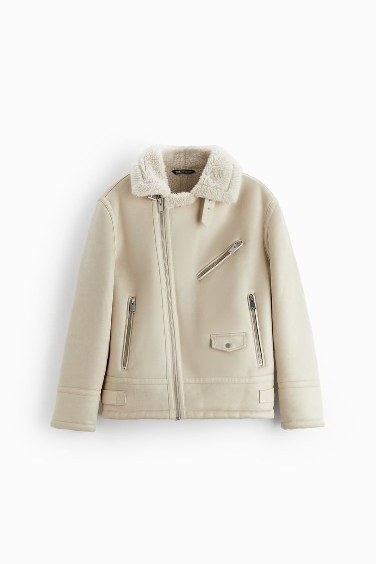 Zara Zara Double Faced Fleece Lined Biker Jacket | Grailed