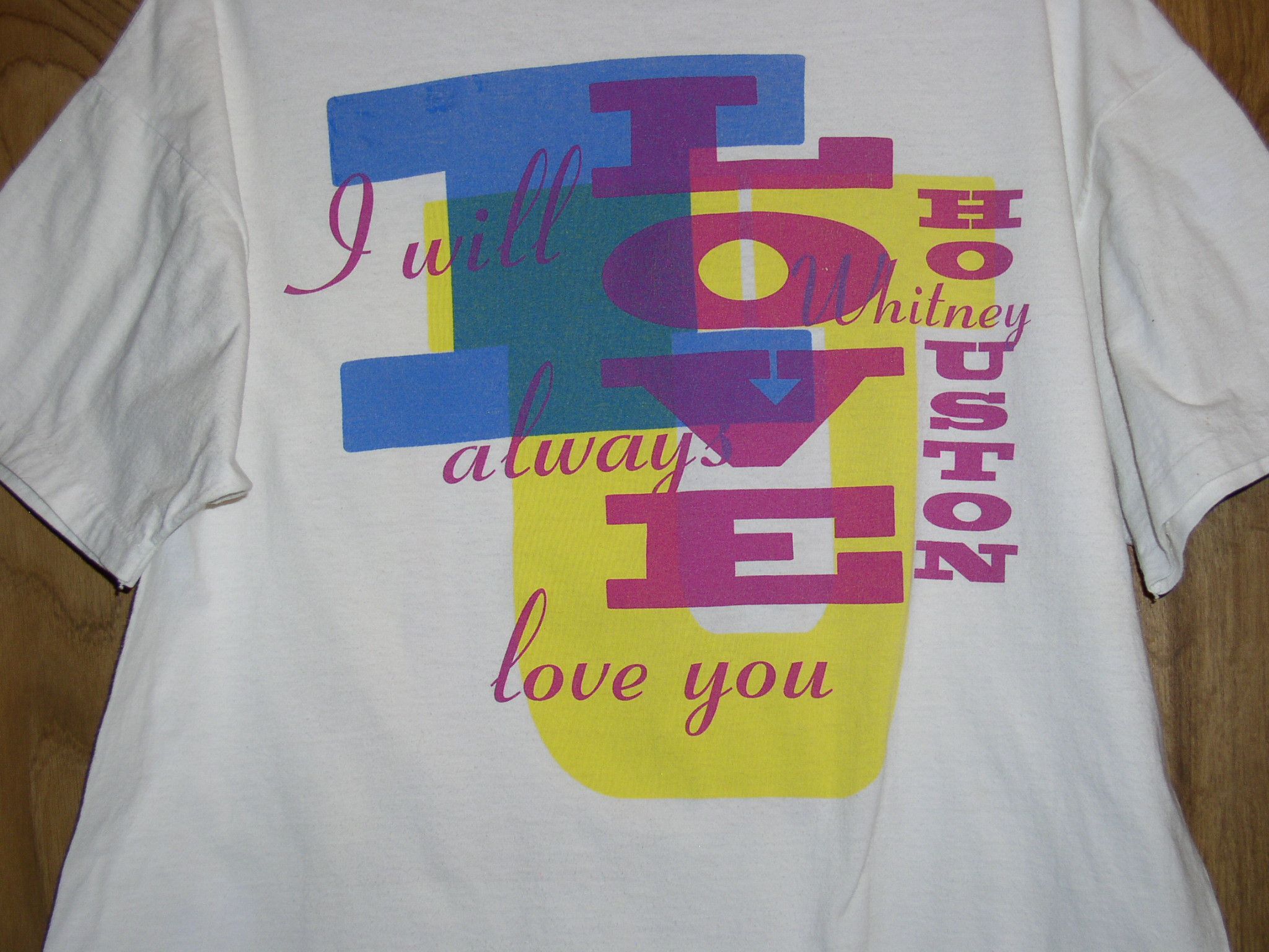 Hanes Whitney Houston Concert Shirt I Will Always Love You 1990's Size US XL / EU 56 / 4 - 4 Thumbnail