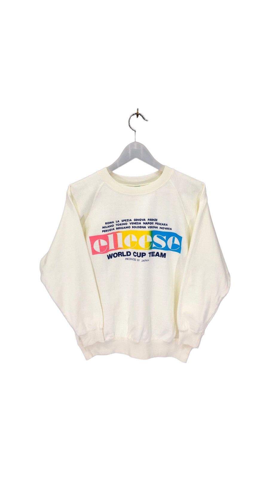 image of Vintage Cream Ellesse Sweatshirt Big Logo Small 1-228, Men's