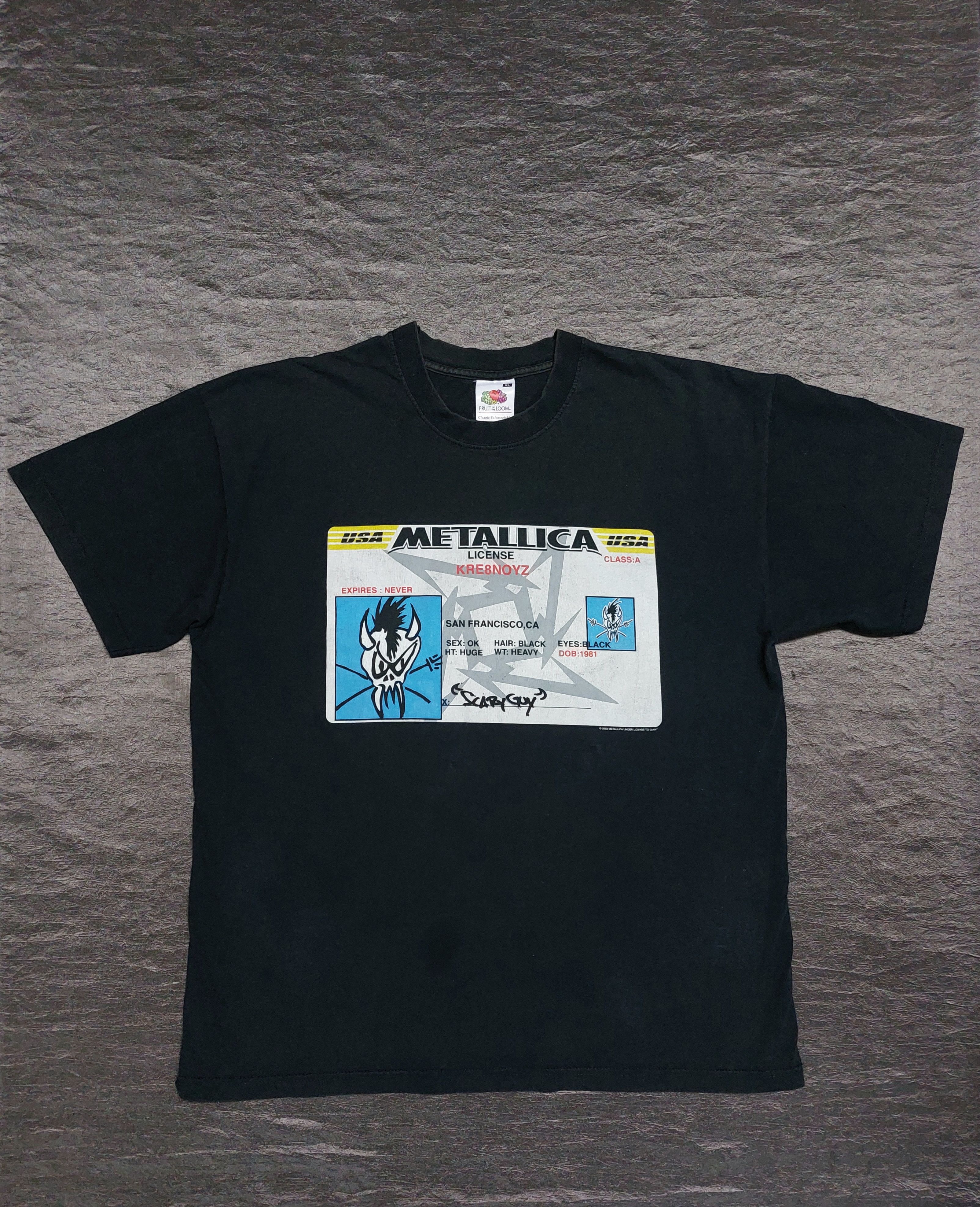 Band Tees × Metallica T shirt Metallica Drivers License 2003 Scar