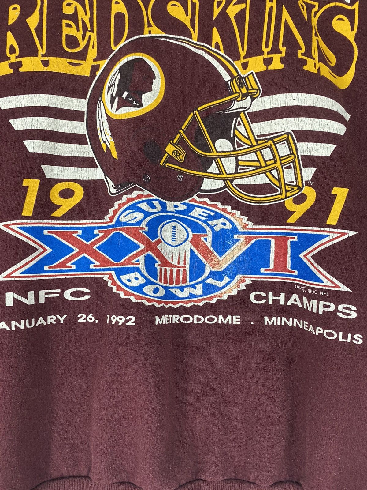 NFL Vintage rare 1991 Washington Red Skins NFC Champs Size US L / EU 52-54 / 3 - 5 Thumbnail