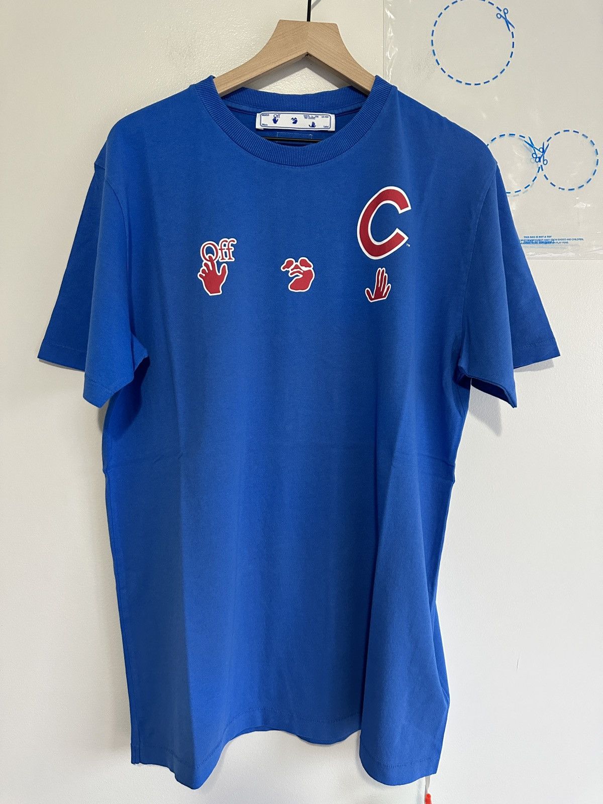 MLB × Off-White Off White Virgil Abloh MLB Baseball Tee T Shirt Chicago Cubs Size US XL / EU 56 / 4 - 2 Thumbnail
