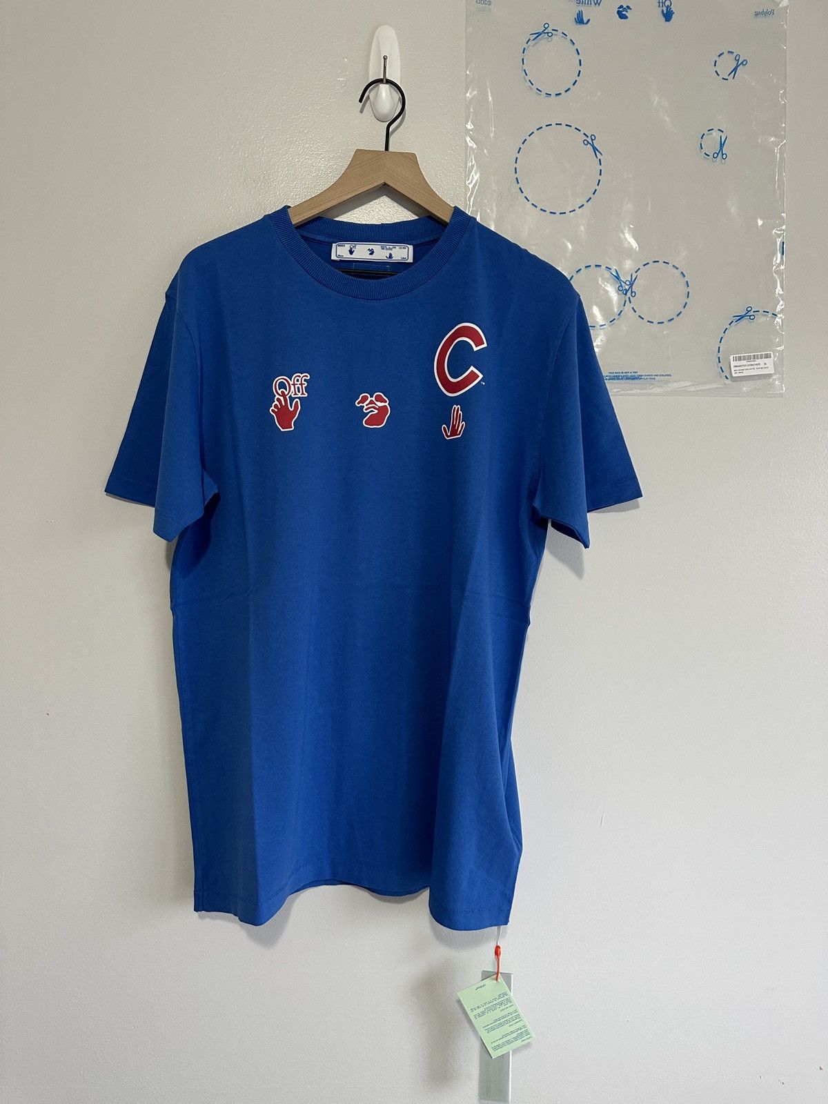 MLB × Off-White Off White Virgil Abloh MLB Baseball Tee T Shirt Chicago Cubs Size US XL / EU 56 / 4 - 1 Thumbnail