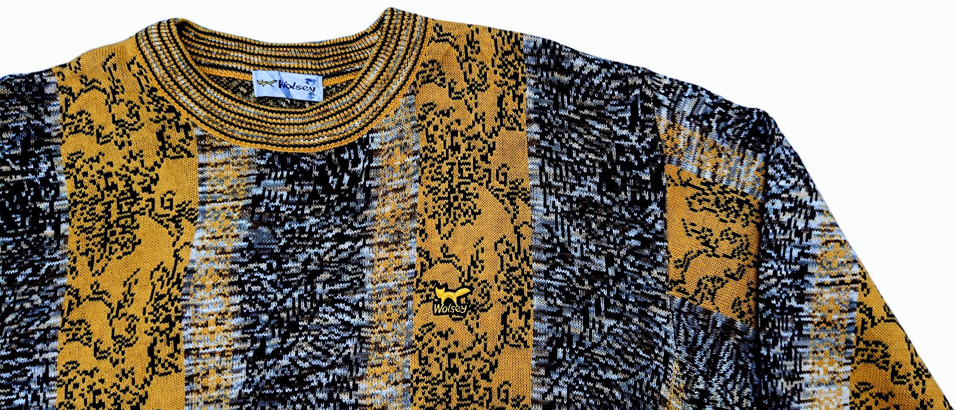 VINTAGE 80S WOLSEY ABSTRACT KNITTING PULLOVER