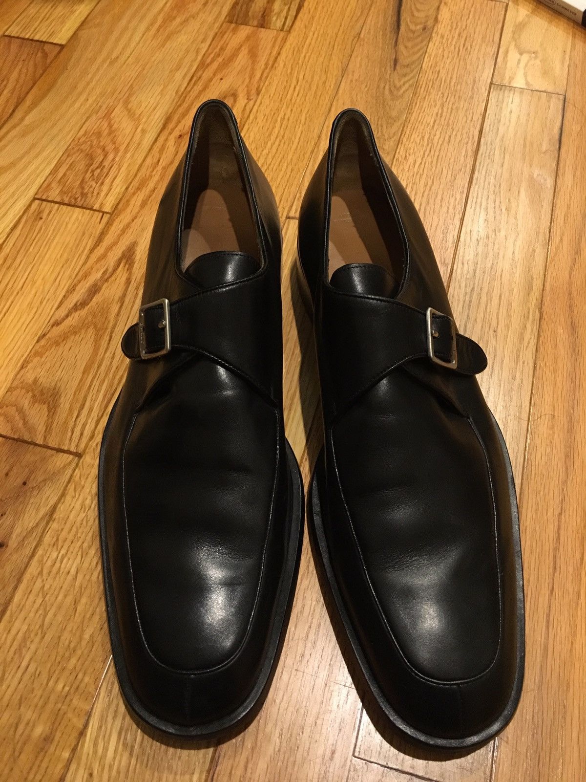 Bally Bally Black Leather Single Monk Strap Dress Shoes 