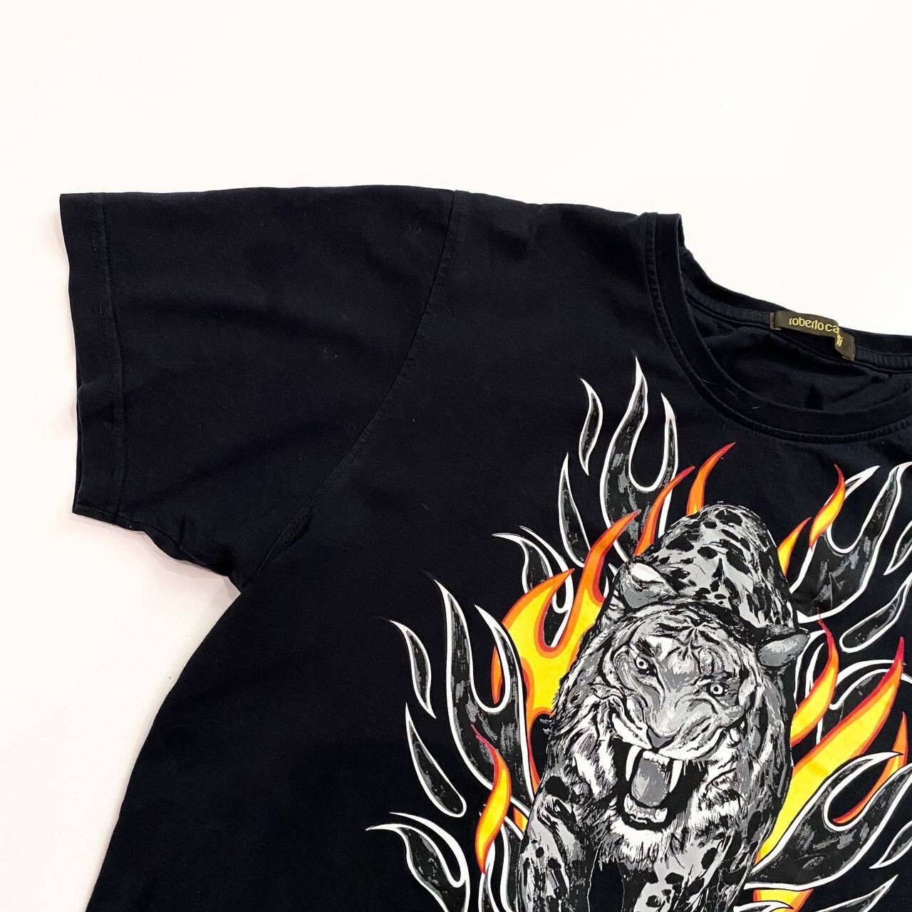 Roberto Cavalli Roberto Cavalli «Flaming Tiger» T-Shirt Size US L / EU 52-54 / 3 - 4 Thumbnail