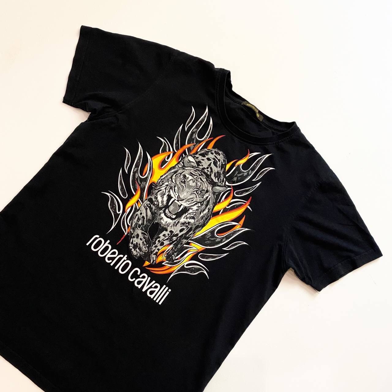 Roberto Cavalli Roberto Cavalli «Flaming Tiger» T-Shirt Size US L / EU 52-54 / 3 - 3 Thumbnail