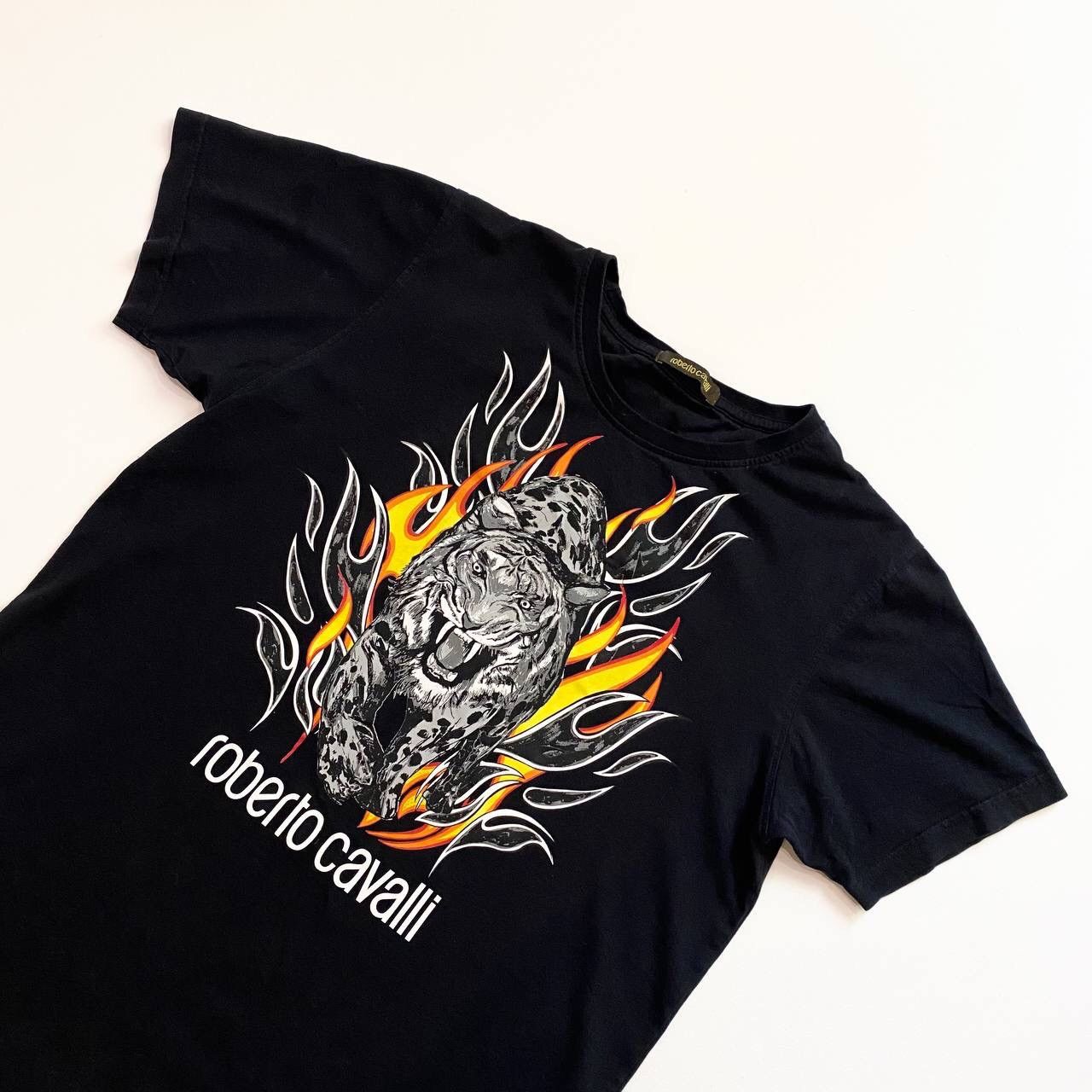 Roberto Cavalli Roberto Cavalli «Flaming Tiger» T-Shirt Size US L / EU 52-54 / 3 - 1 Thumbnail