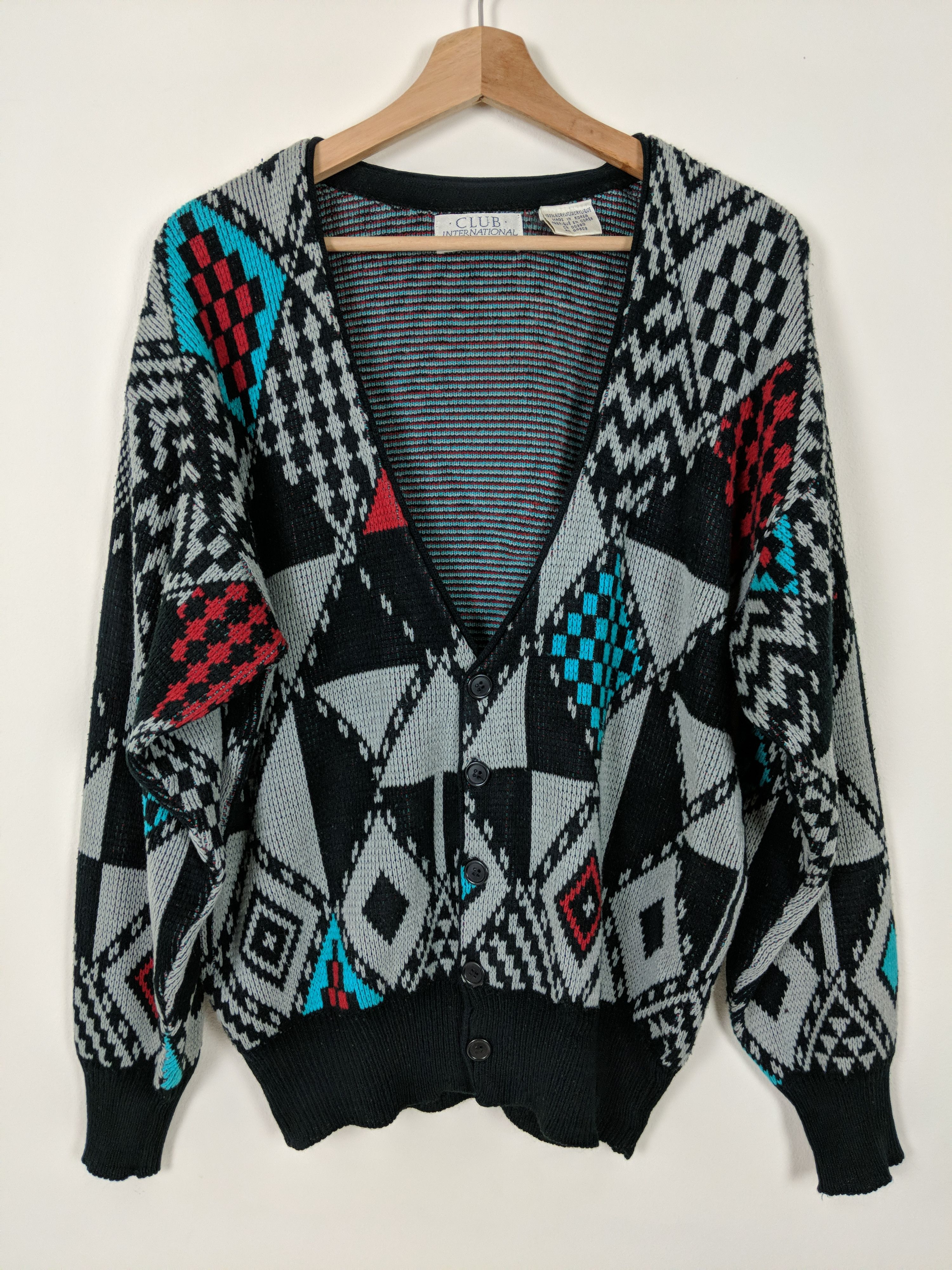 Vintage 🔥 VTG 🔥 Marz Munchen Abstract Knitted Cardigan. | Grailed