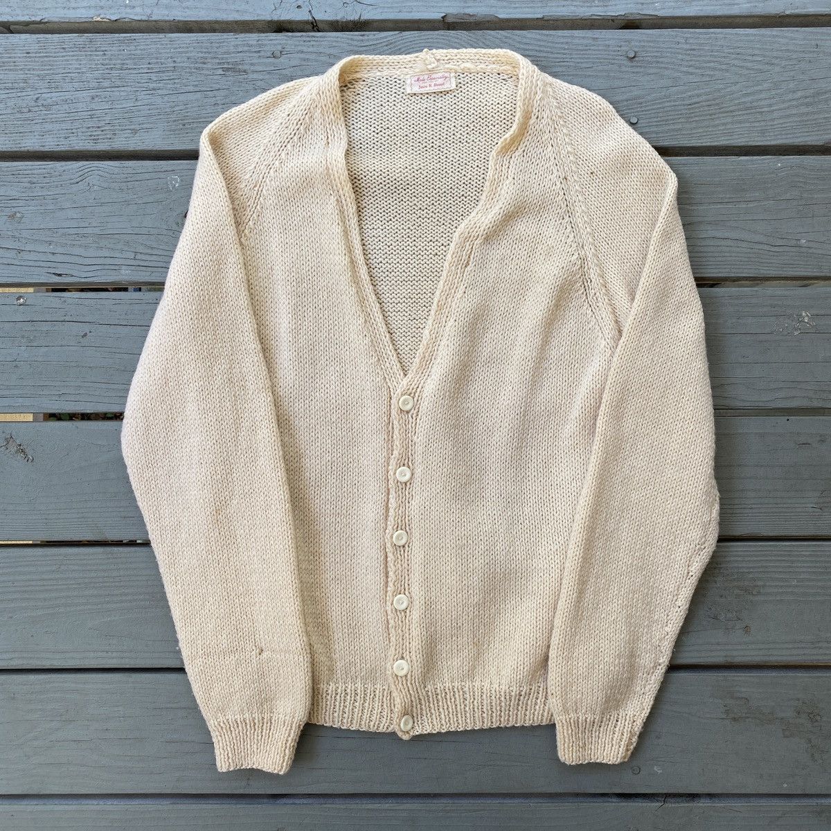 Vintage 60s Vintage Knit Wool Cardigan Size US XL / EU 56 / 4 - 1 Thumbnail
