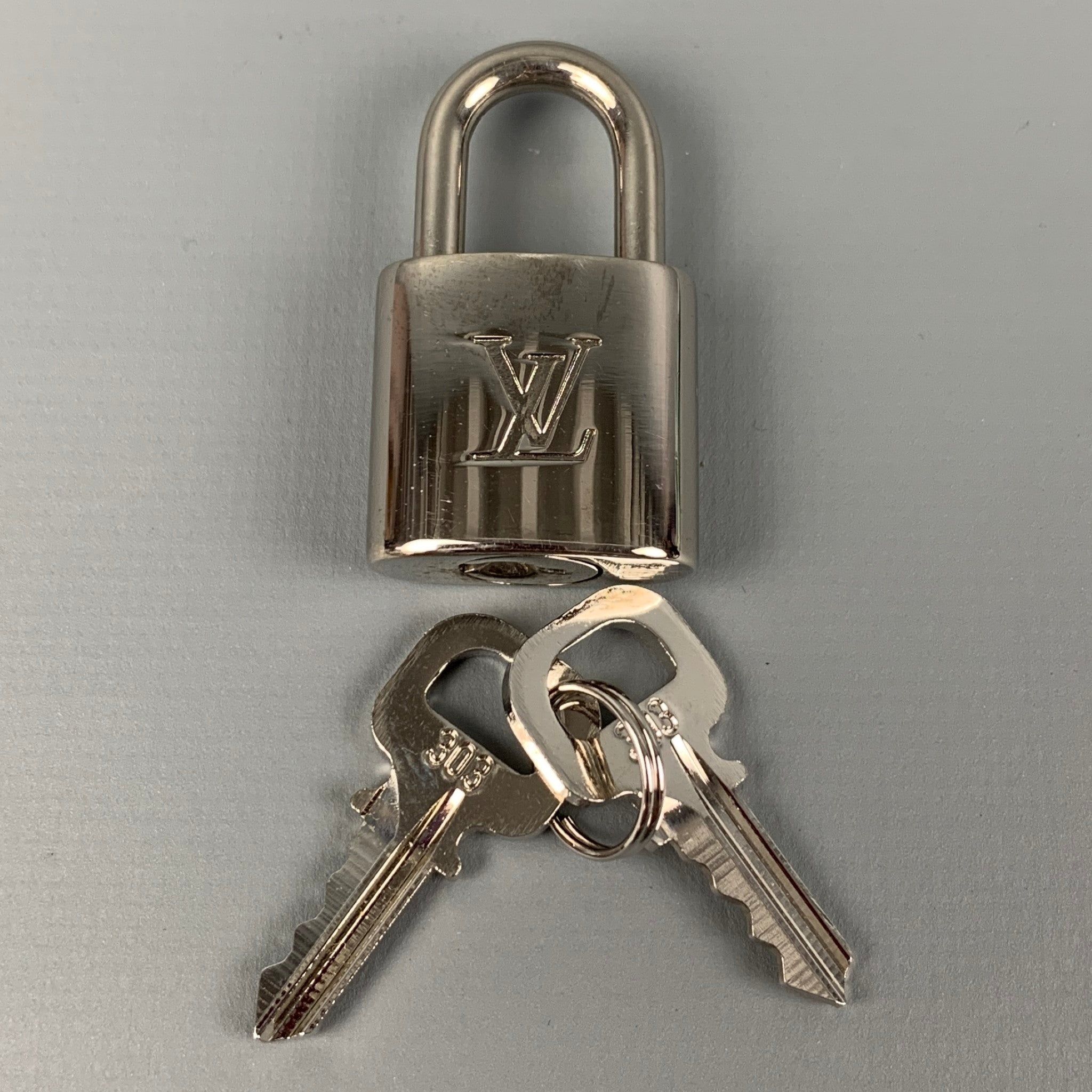 Louis Vuitton 303 Silver Metal Padlock & Key