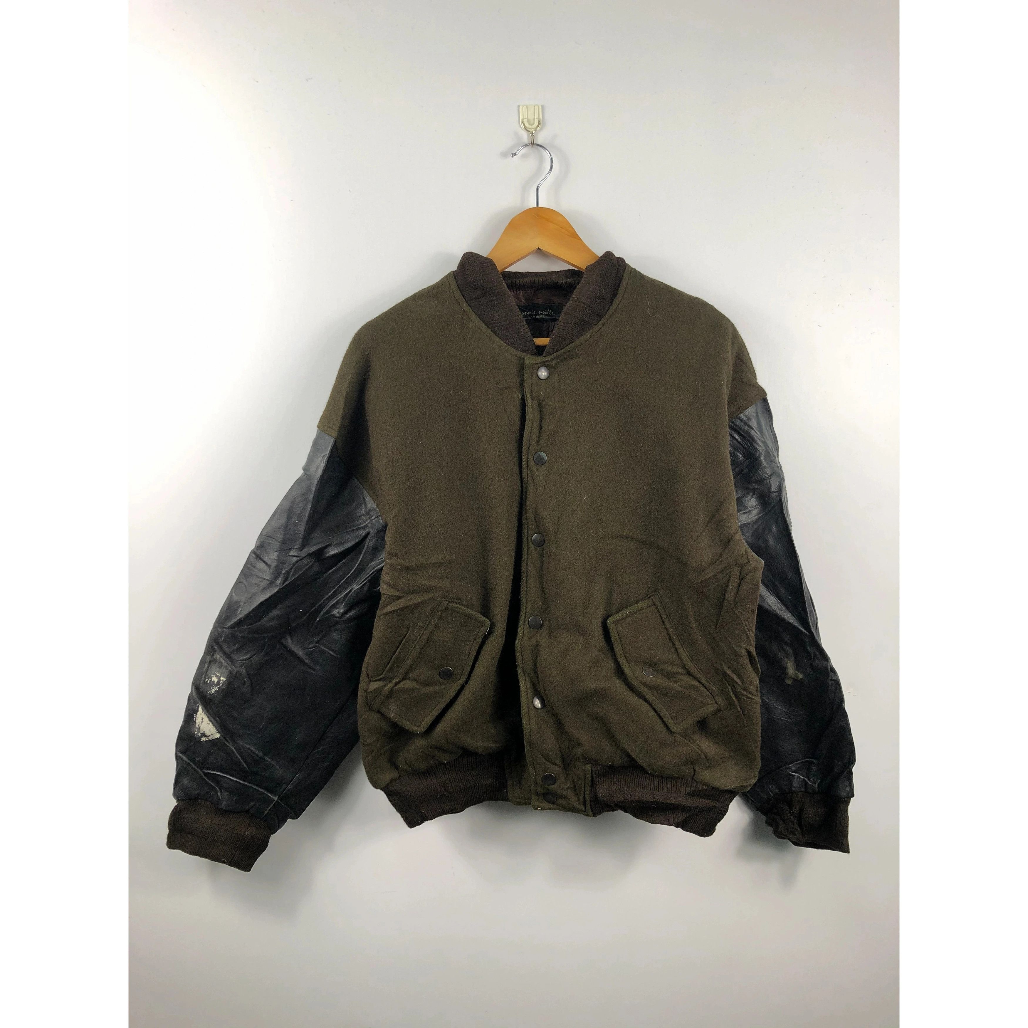 Designer Vintage Japanese Designer Varsity Jacket Leather V0012 Size US M / EU 48-50 / 2 - 2 Thumbnail
