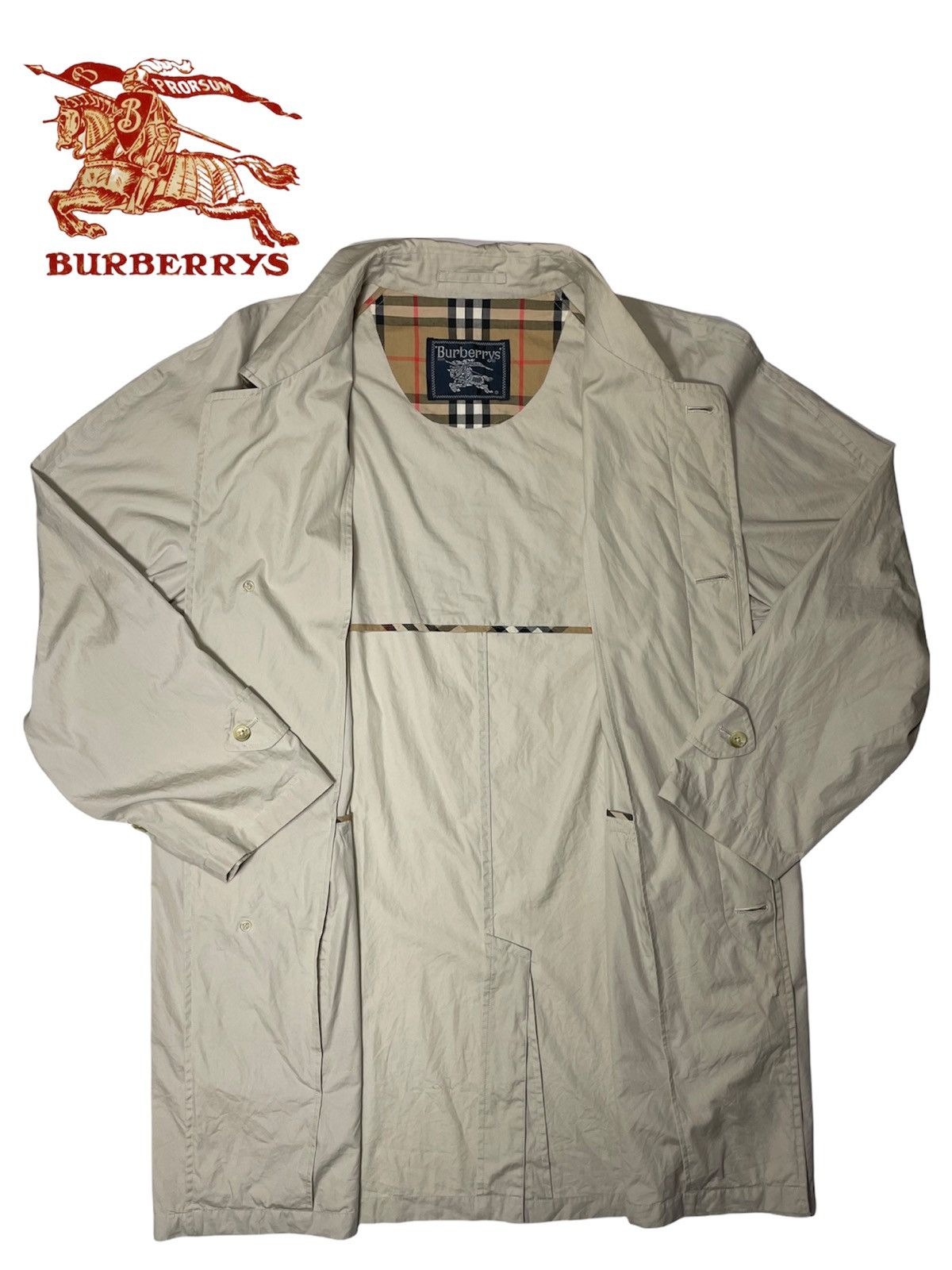 Burberry Vintage Burberrys Trench Coat Nova Check Plaid Tartan light Size US L / EU 52-54 / 3 - 1 Thumbnail