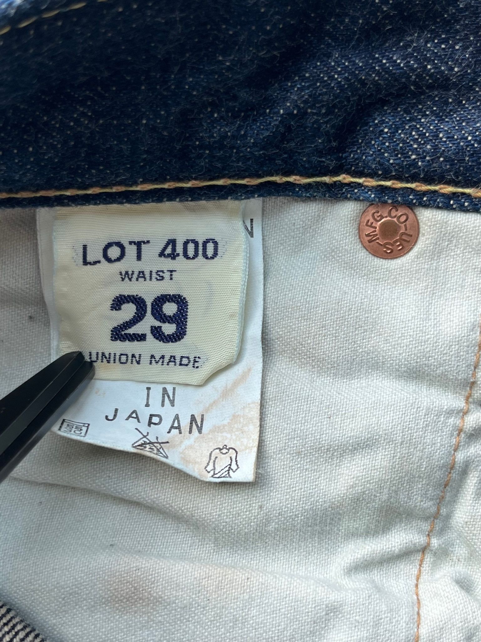 UES Clothing Early Version UES Japan Made 400T Tapered Selvedge Jeans Size US 29 - 20 Thumbnail