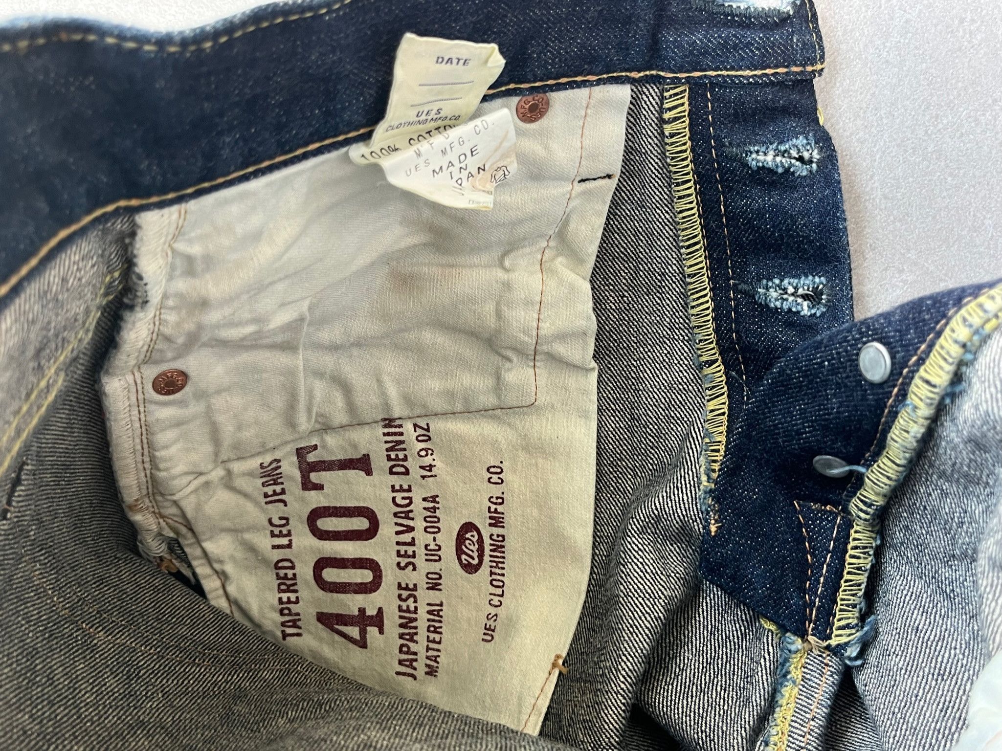UES Clothing Early Version UES Japan Made 400T Tapered Selvedge Jeans Size US 29 - 21 Thumbnail