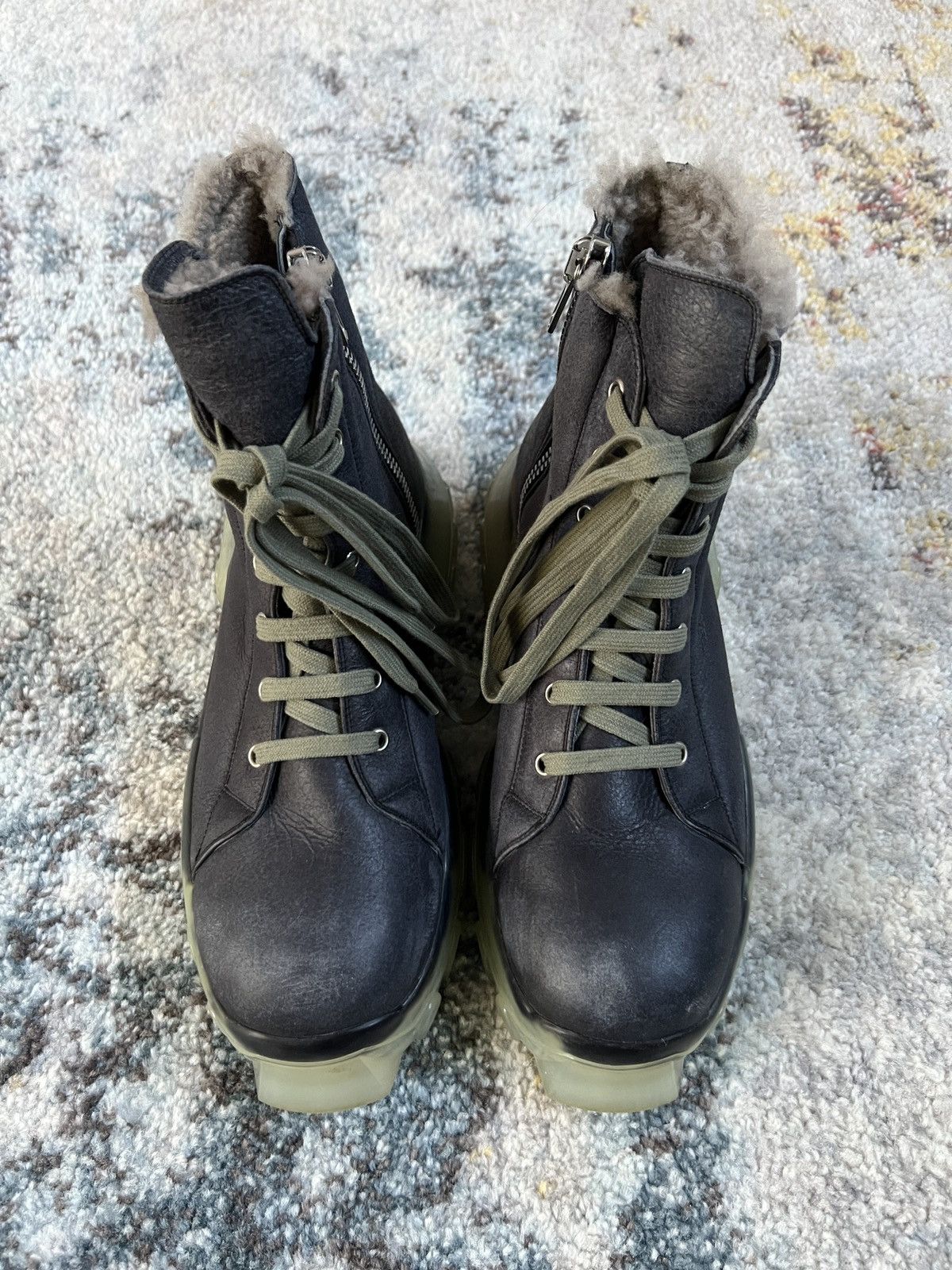 Rick Owens $1525 Rick Owens Shearling Tractor Boots - Size 41 Size US 8 / EU 41 - 4 Thumbnail